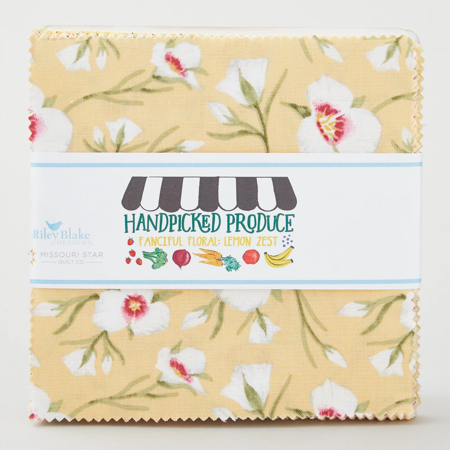 Handpicked Produce - Fanciful Florals Lemon Zest 5" Stackers 24 pcs. - Image 2