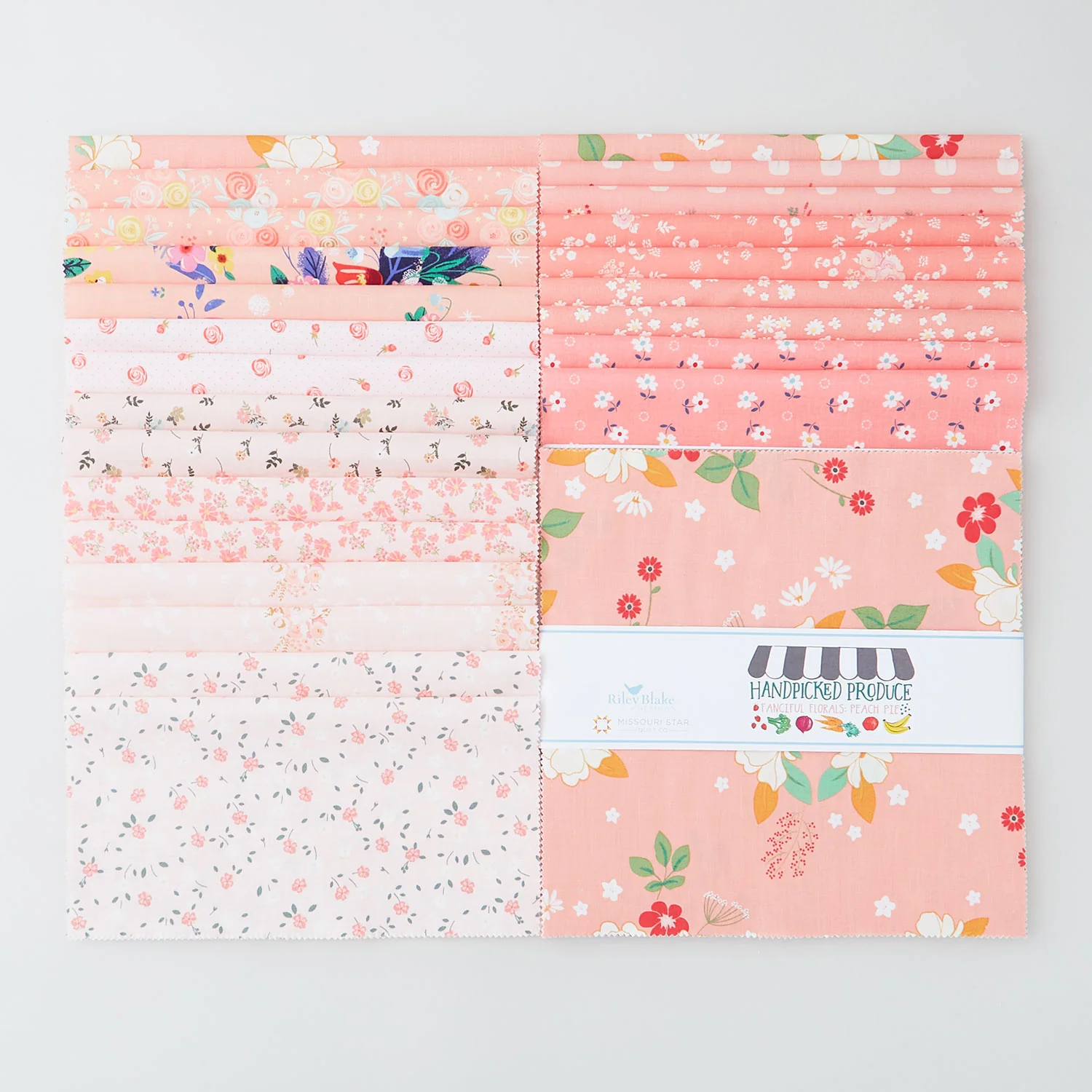 Handpicked Produce - Fanciful Florals Peach Pie 10" Stackers 24 pcs.