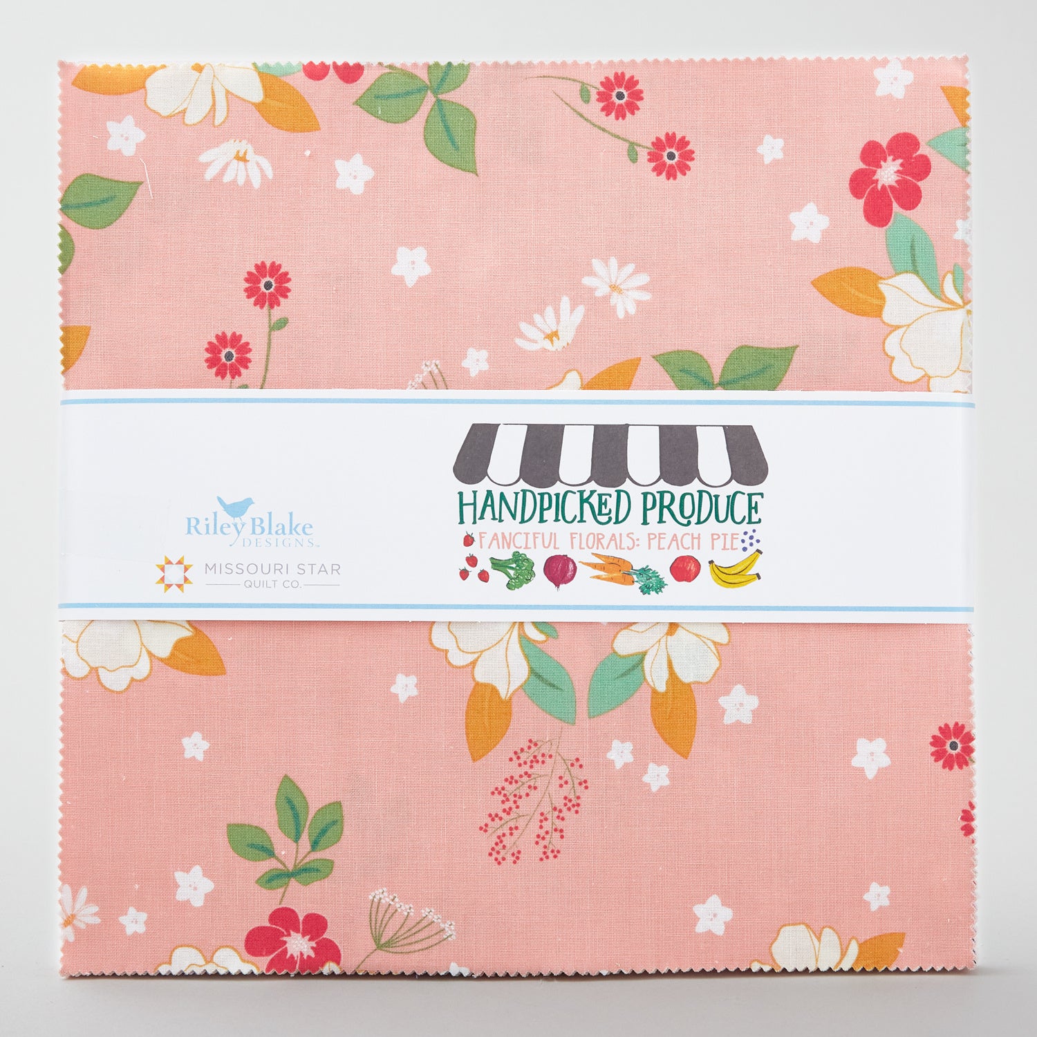 Handpicked Produce - Fanciful Florals Peach Pie 10" Stackers 24 pcs. - Image 2
