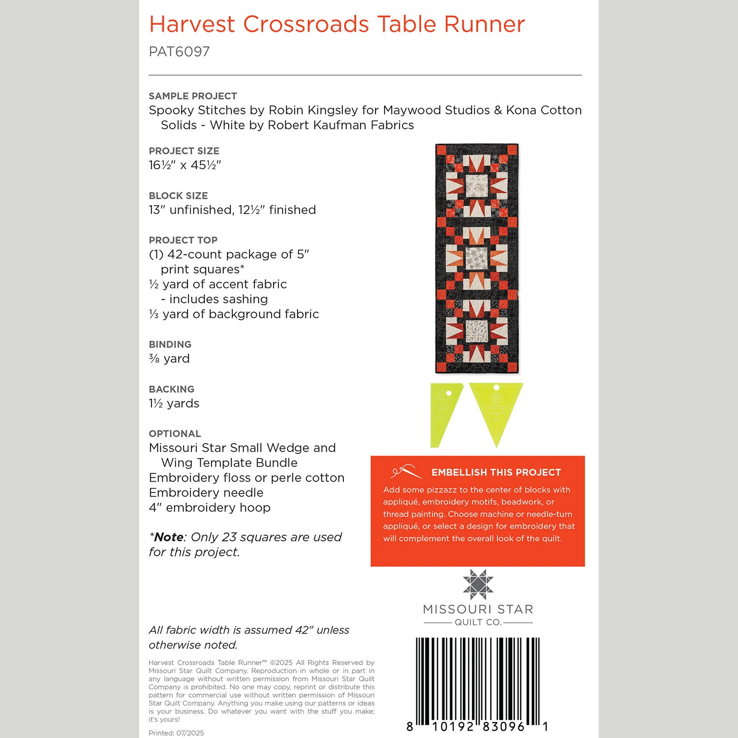 Harvest Crossroads Table Runner Pattern by Missouri Star - Image 2