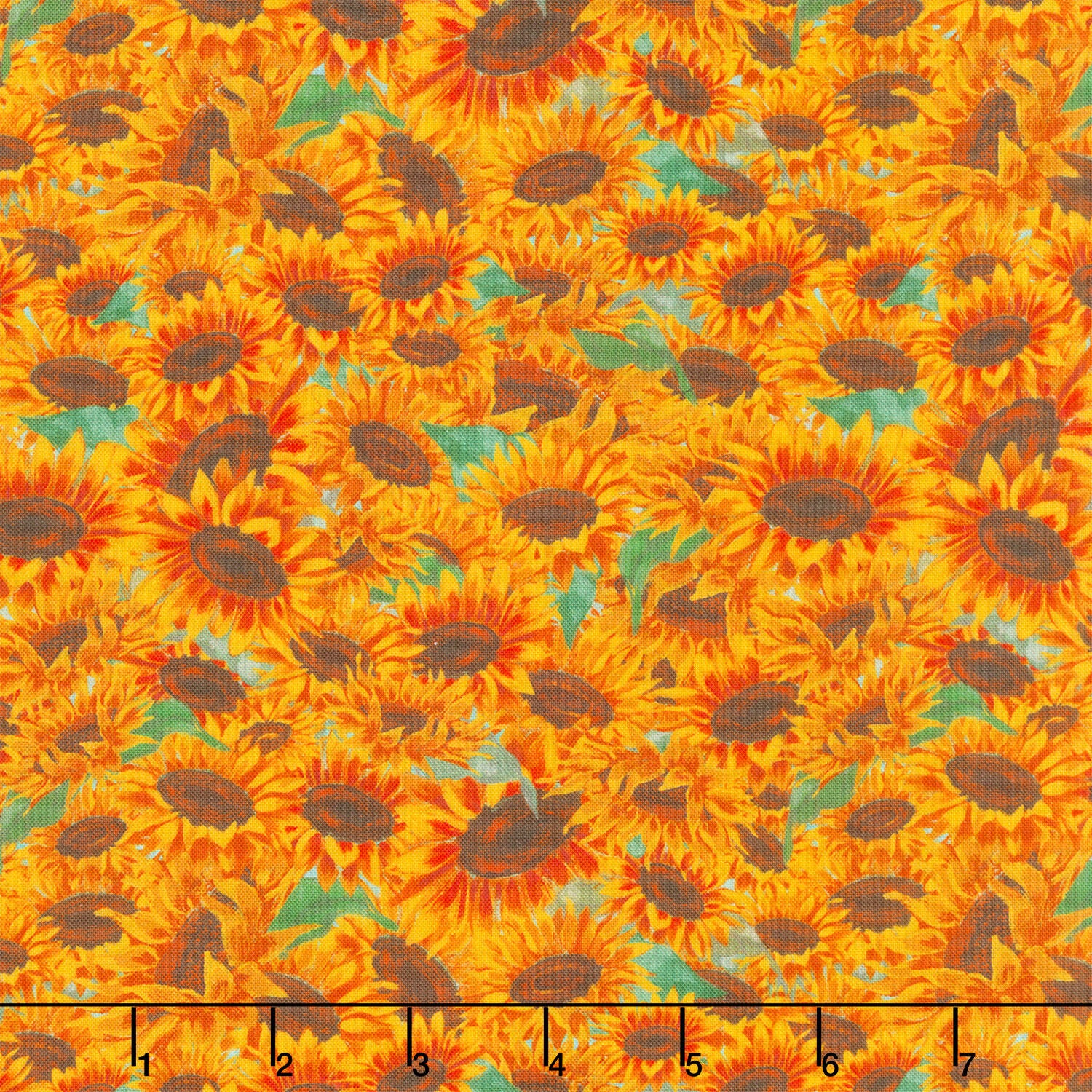 Harvest Delight - Packed Sunflowers Yellow Yardage