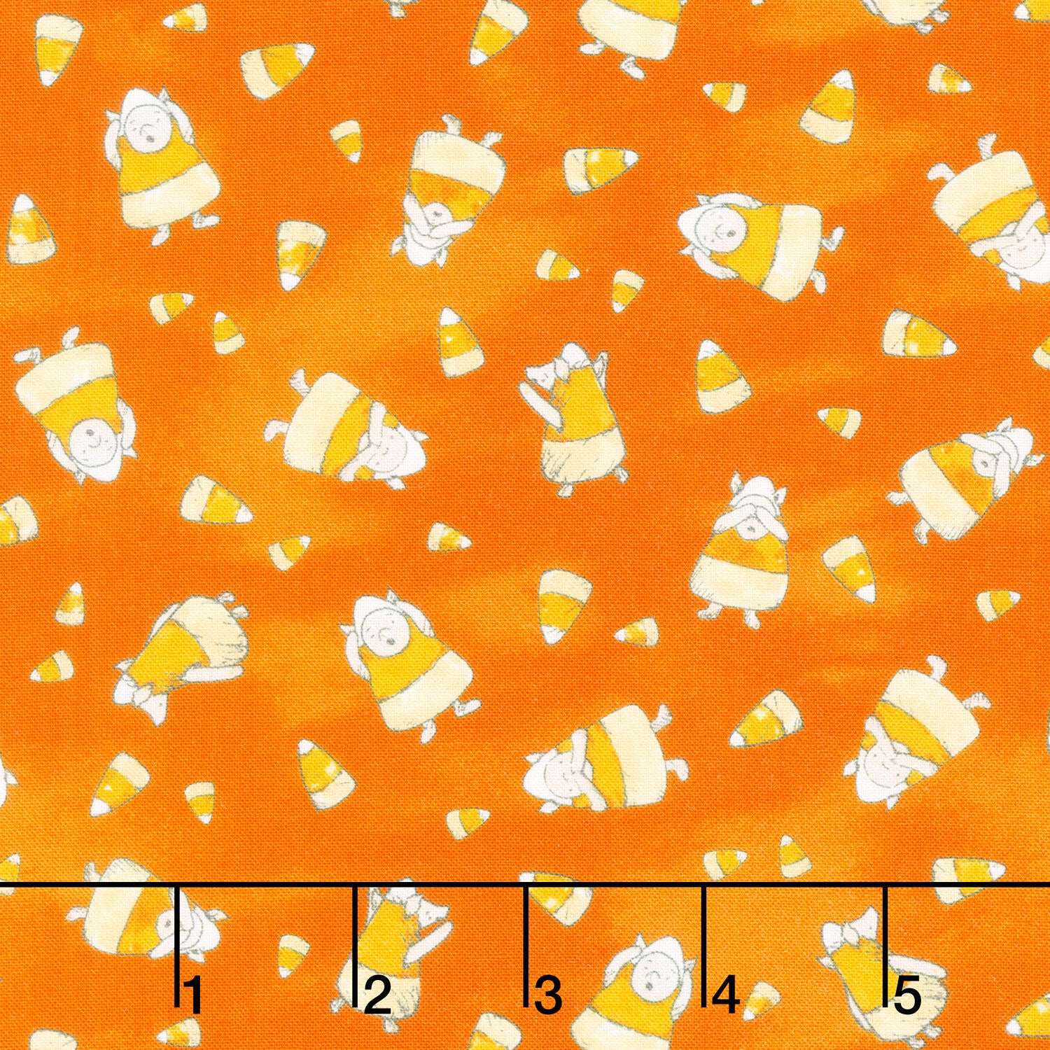 Haunted Acre Wood - Candy Piglets Orange Yardage