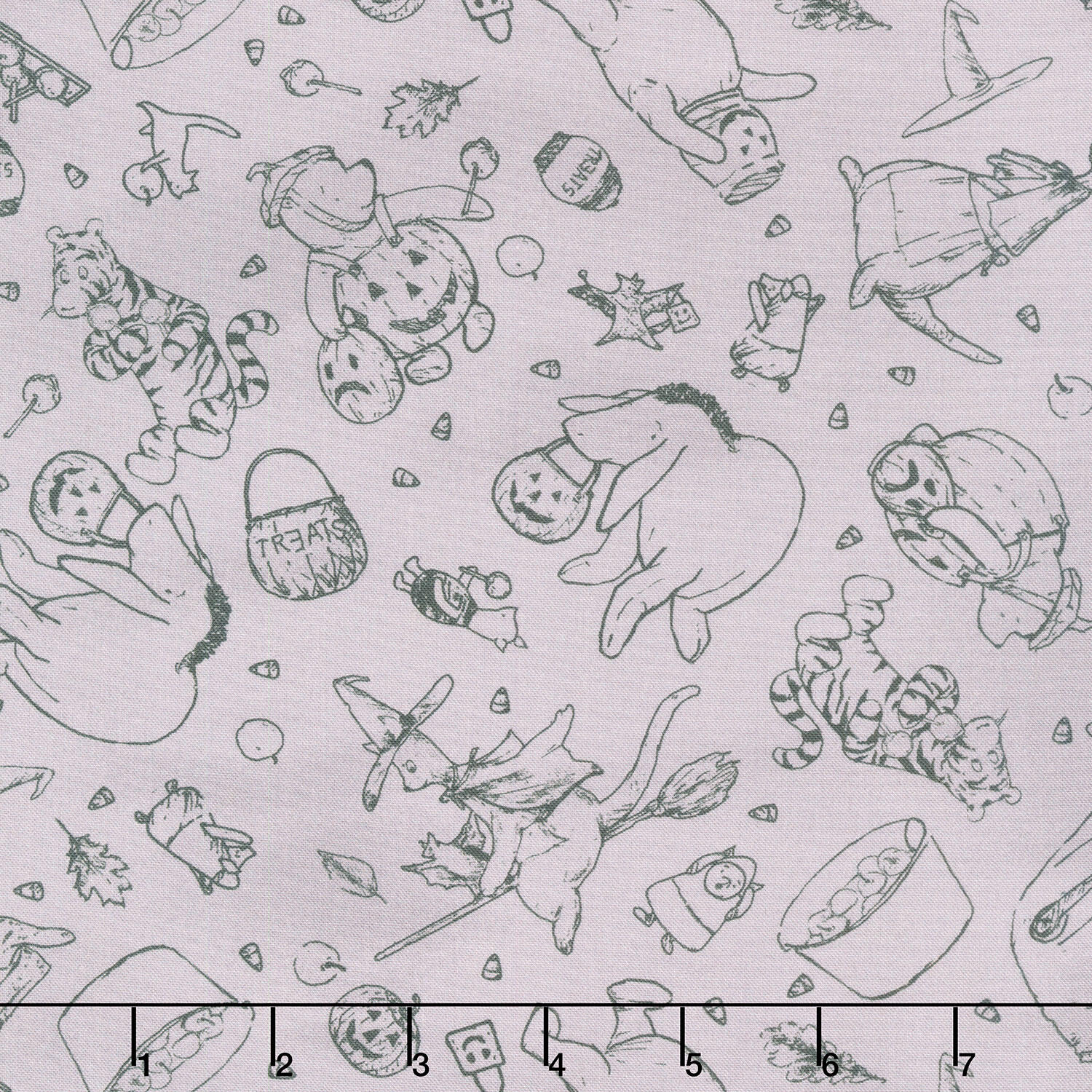 Haunted Acre Wood - Crew Lineart Purple Yardage