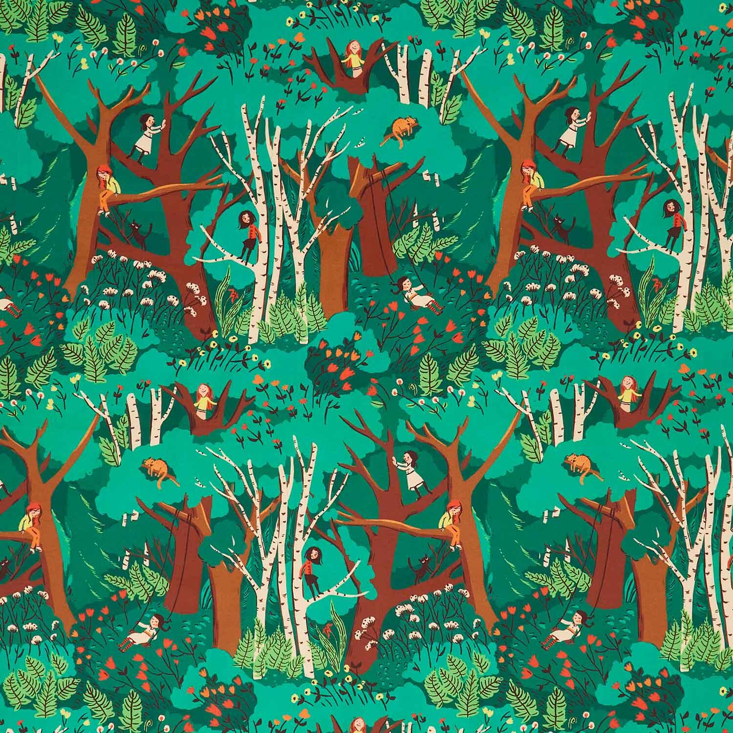 Heather Ross Favorites - Climbing Trees Jade Yardage