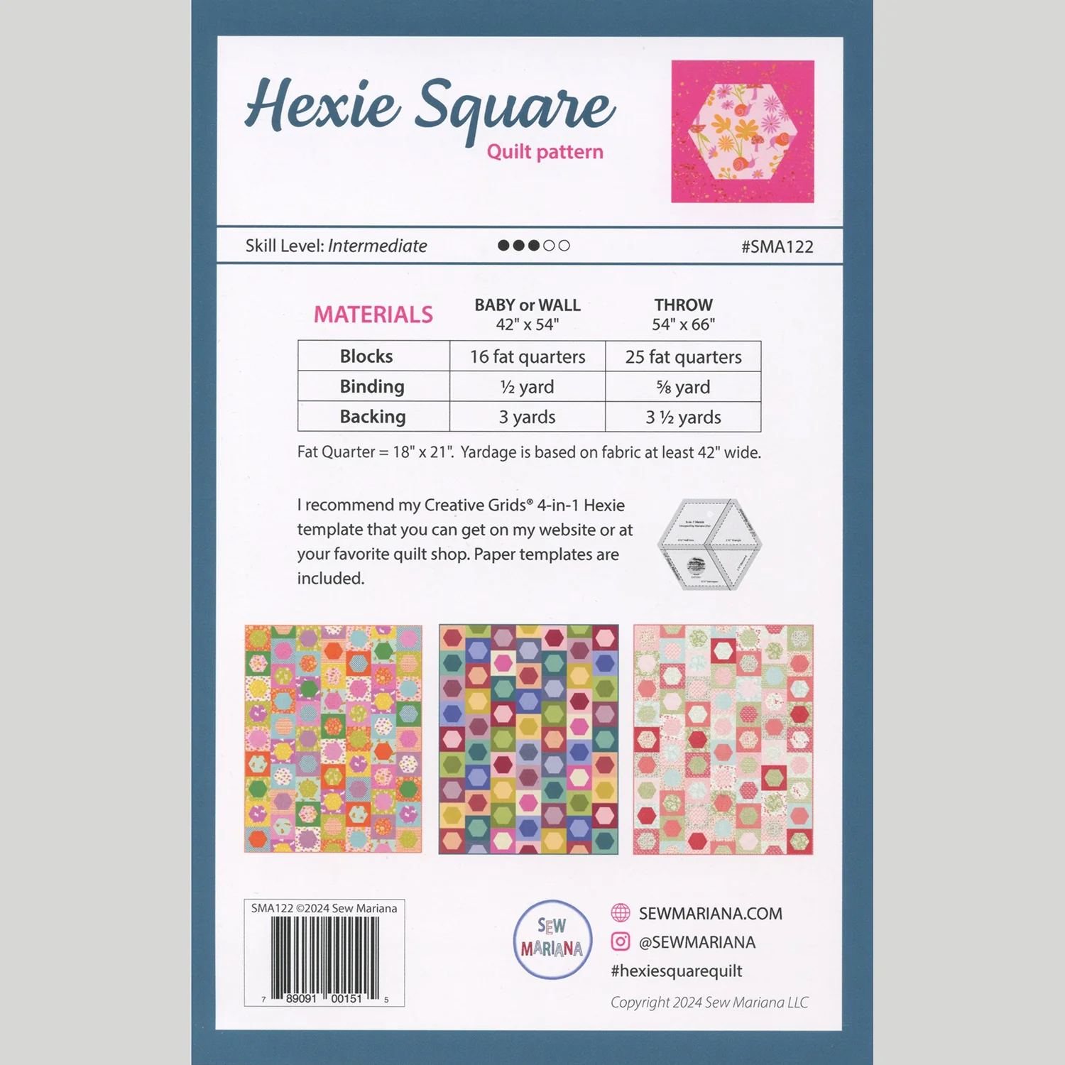 Hexie Square Quilt Pattern - Image 2