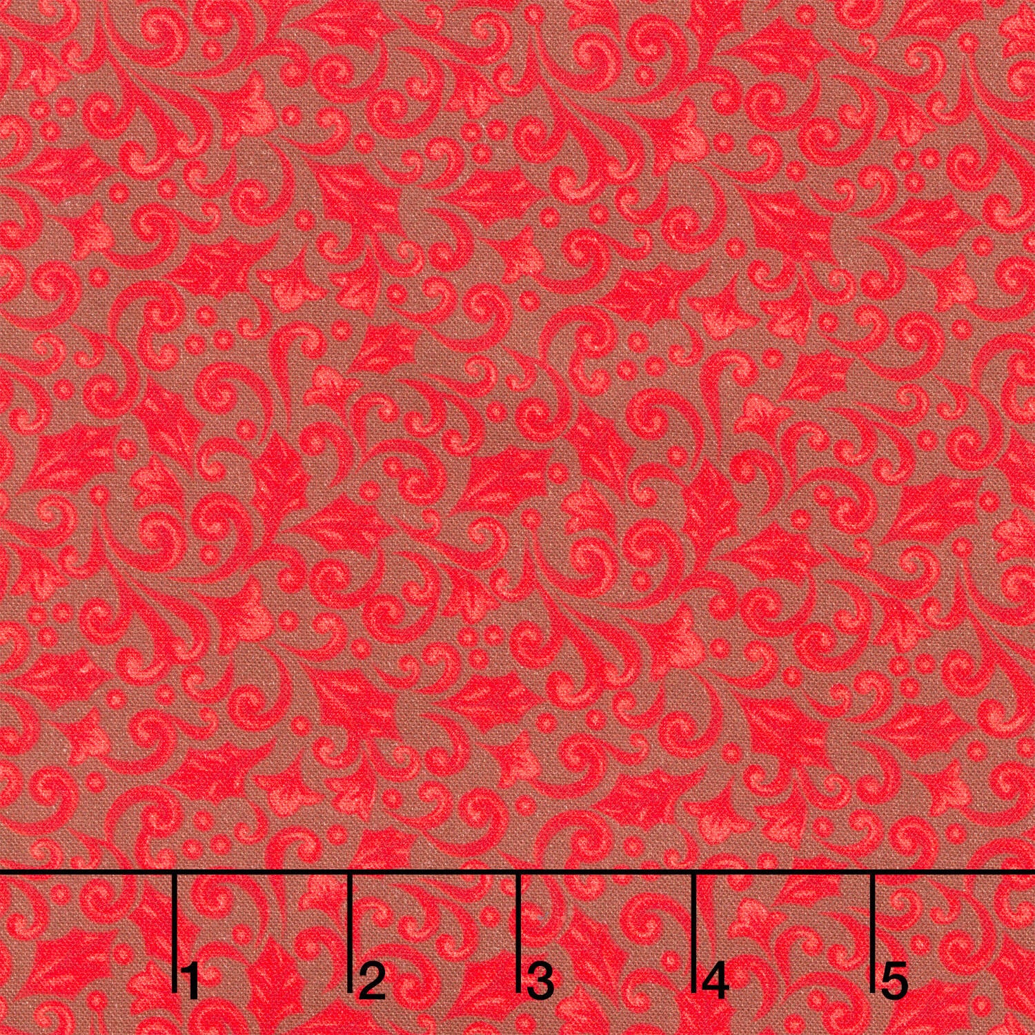 Highland Glen - Winter Scroll Red Yardage