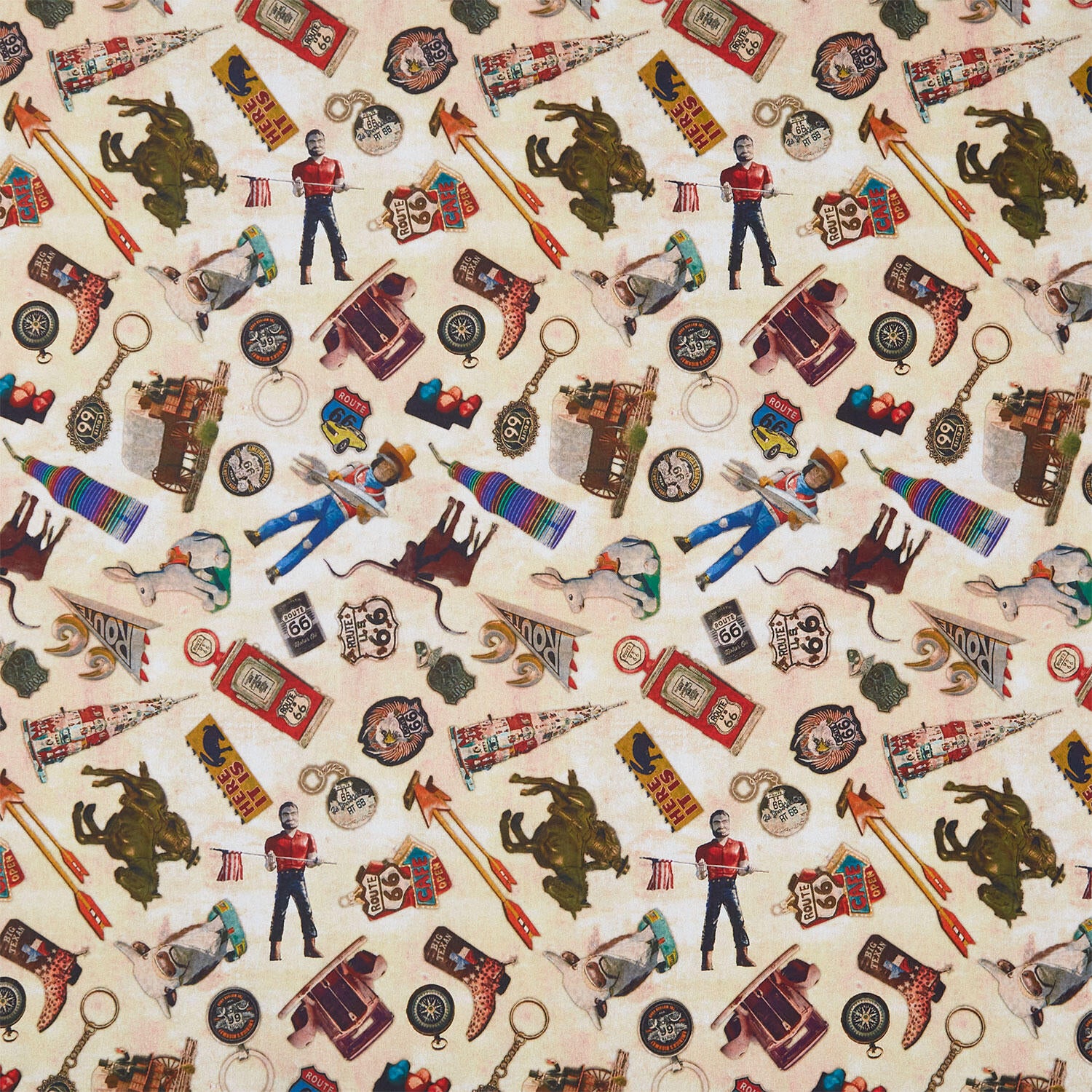 Historic Highway - Icons from Route 66 Tan Yardage