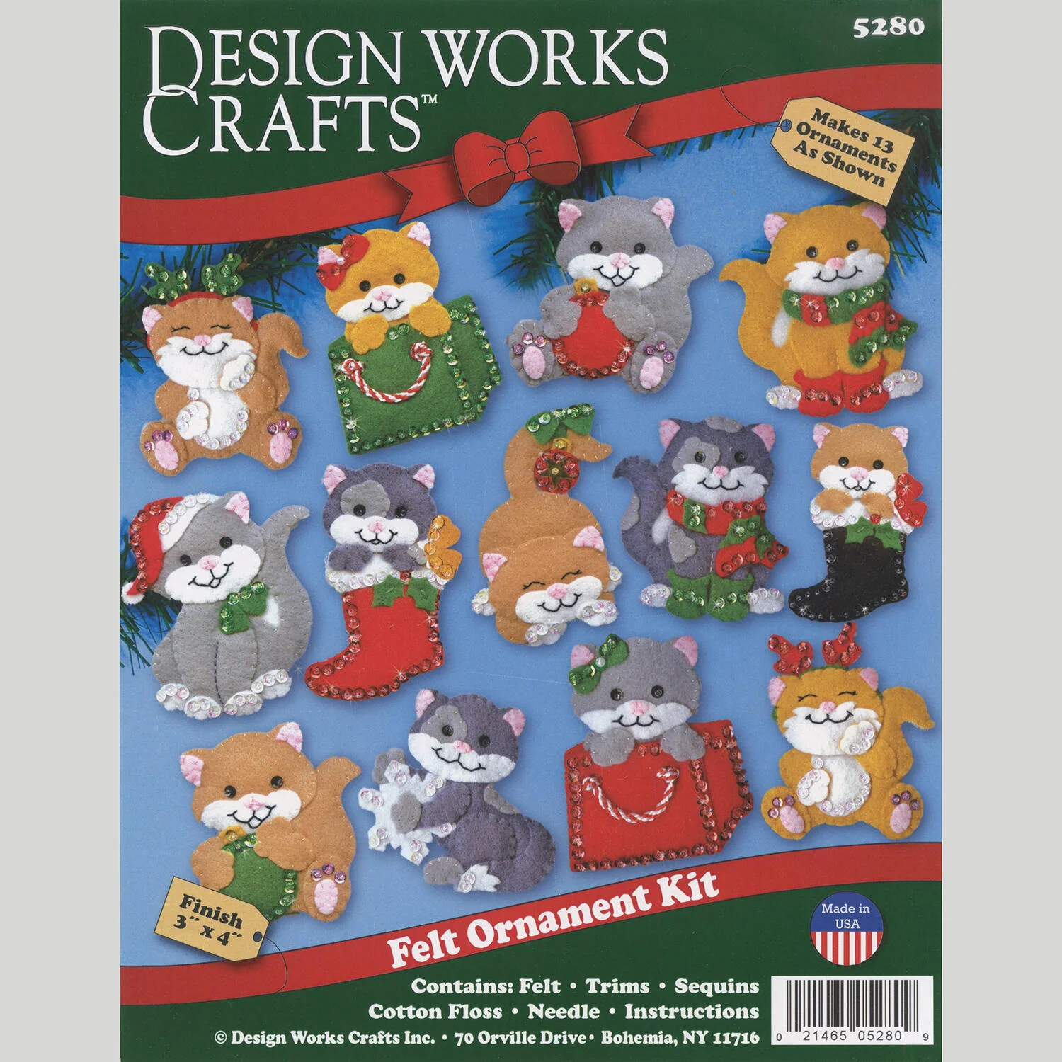 Holiday Cats Felt Ornaments Kit - Image 3