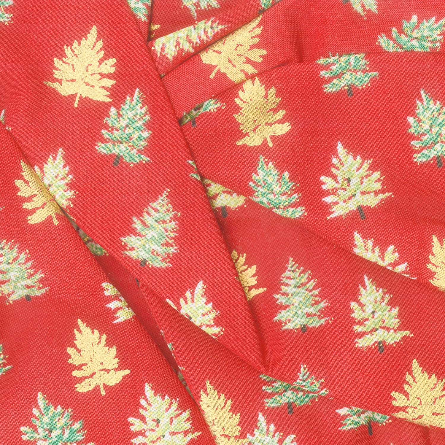 Holiday Charms - Holiday Colorstory Christmas Trees Crimson Metallic Yardage - Image 2