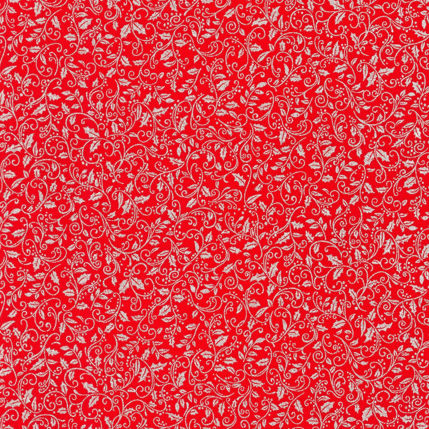 Holiday Charms - Scroll Vine Scarlet Yardage
