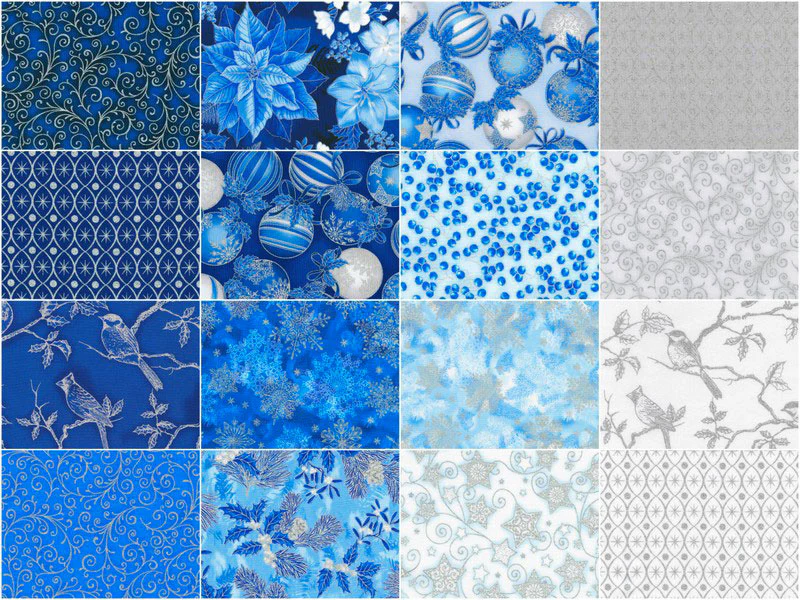 Holiday Flourish Blue Metallic Ten Squares - Image 3