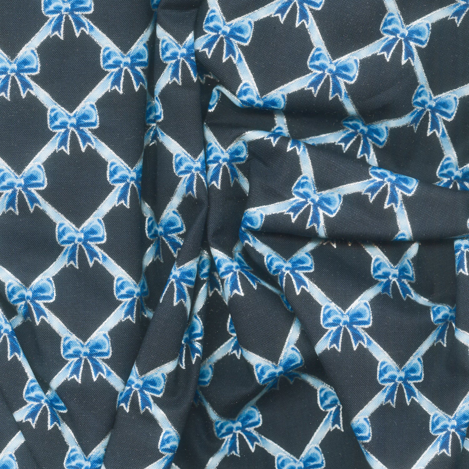 Holiday Flourish - Festive Finery Blue Colorstory Ribbons Navy Metallic Yardage - Image 2