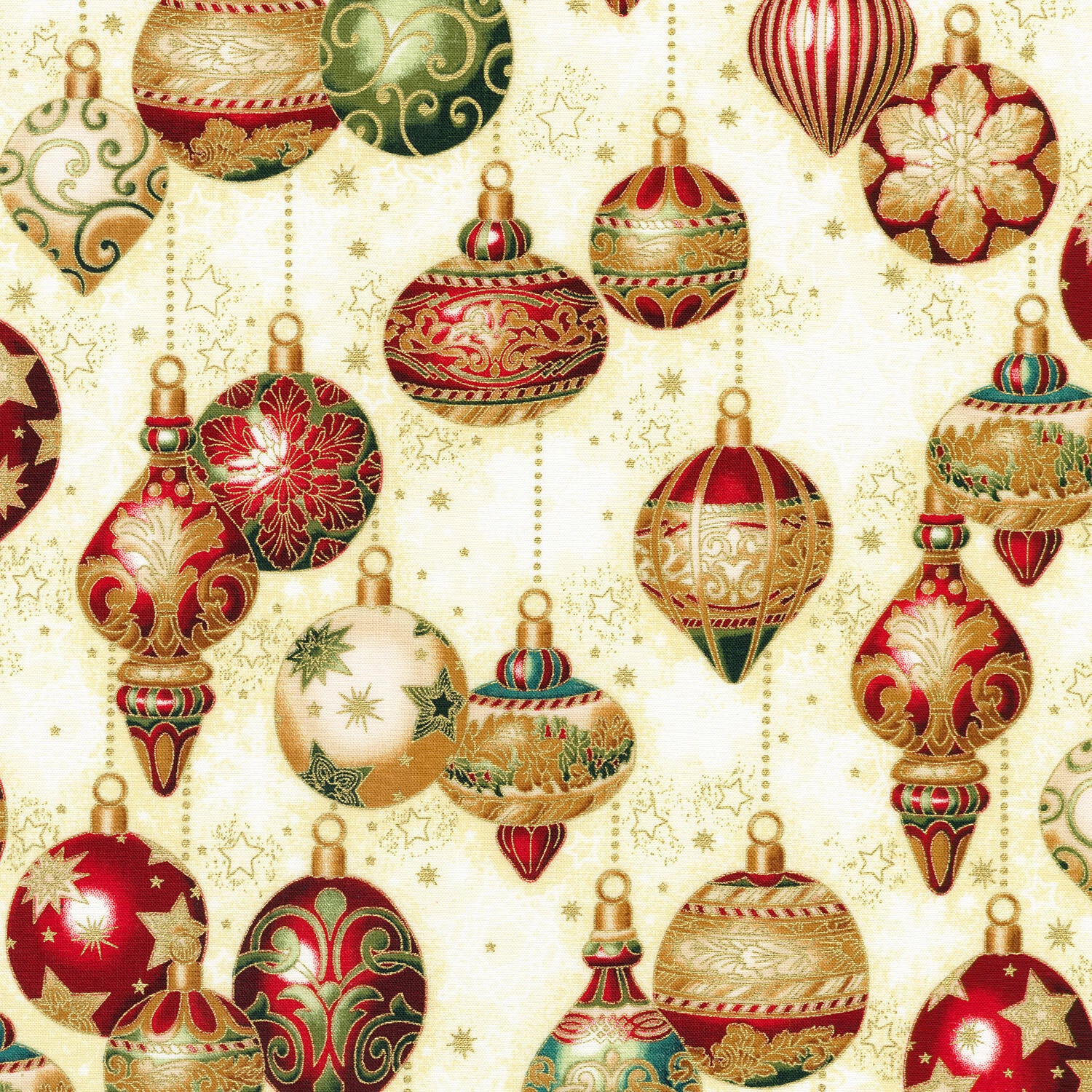 Holiday Flourish - Ornaments Metallic Yardage