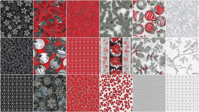 Holiday Flourish Scarlet Metallic Ten Squares - Image 3