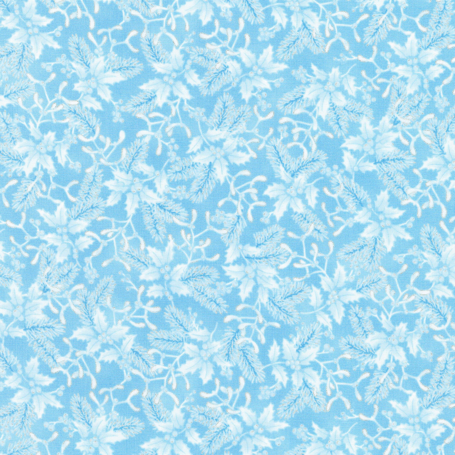 Holiday Flourish - Festive Finery Holly Sky Yardage