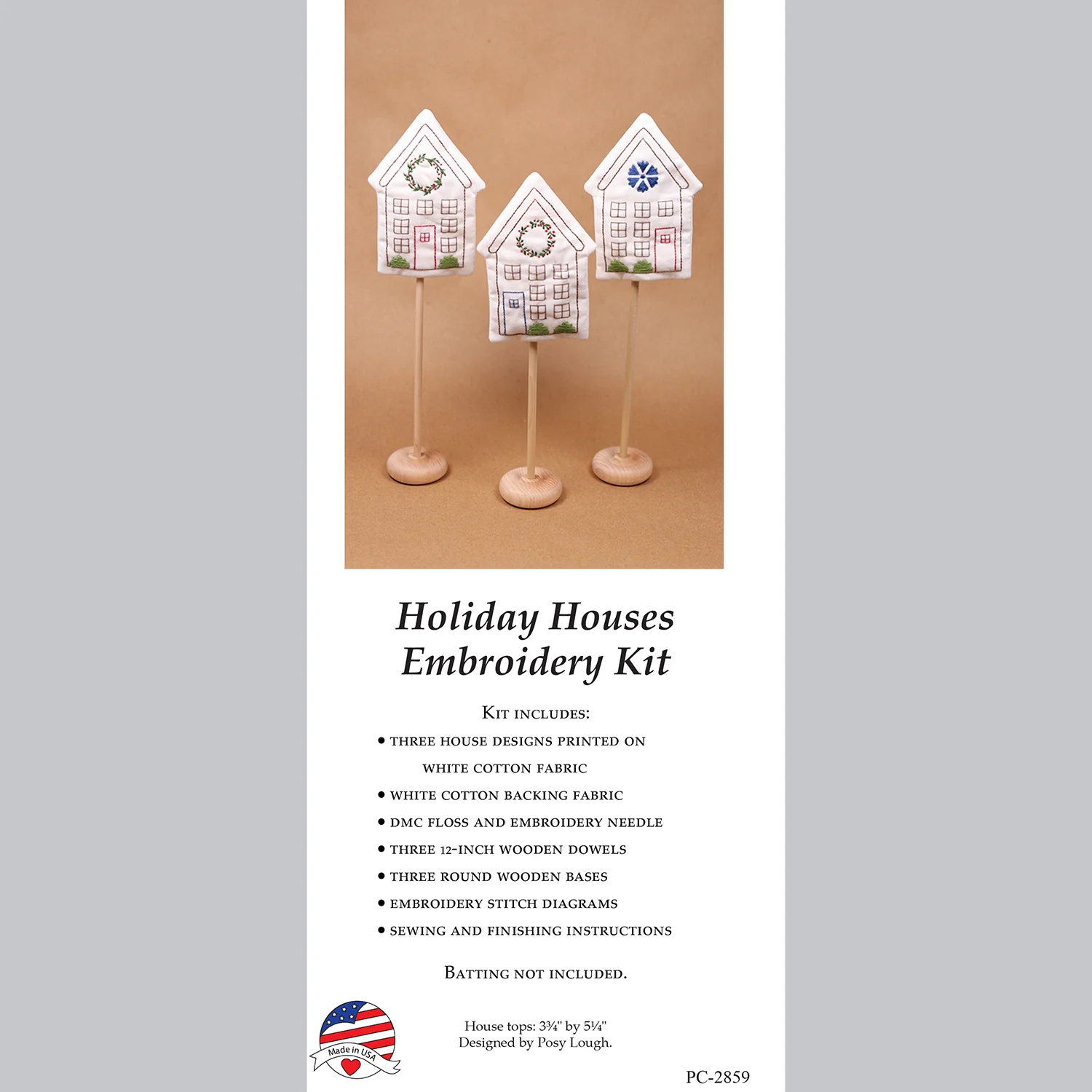 Holiday Houses Embroidery Kit - Image 3
