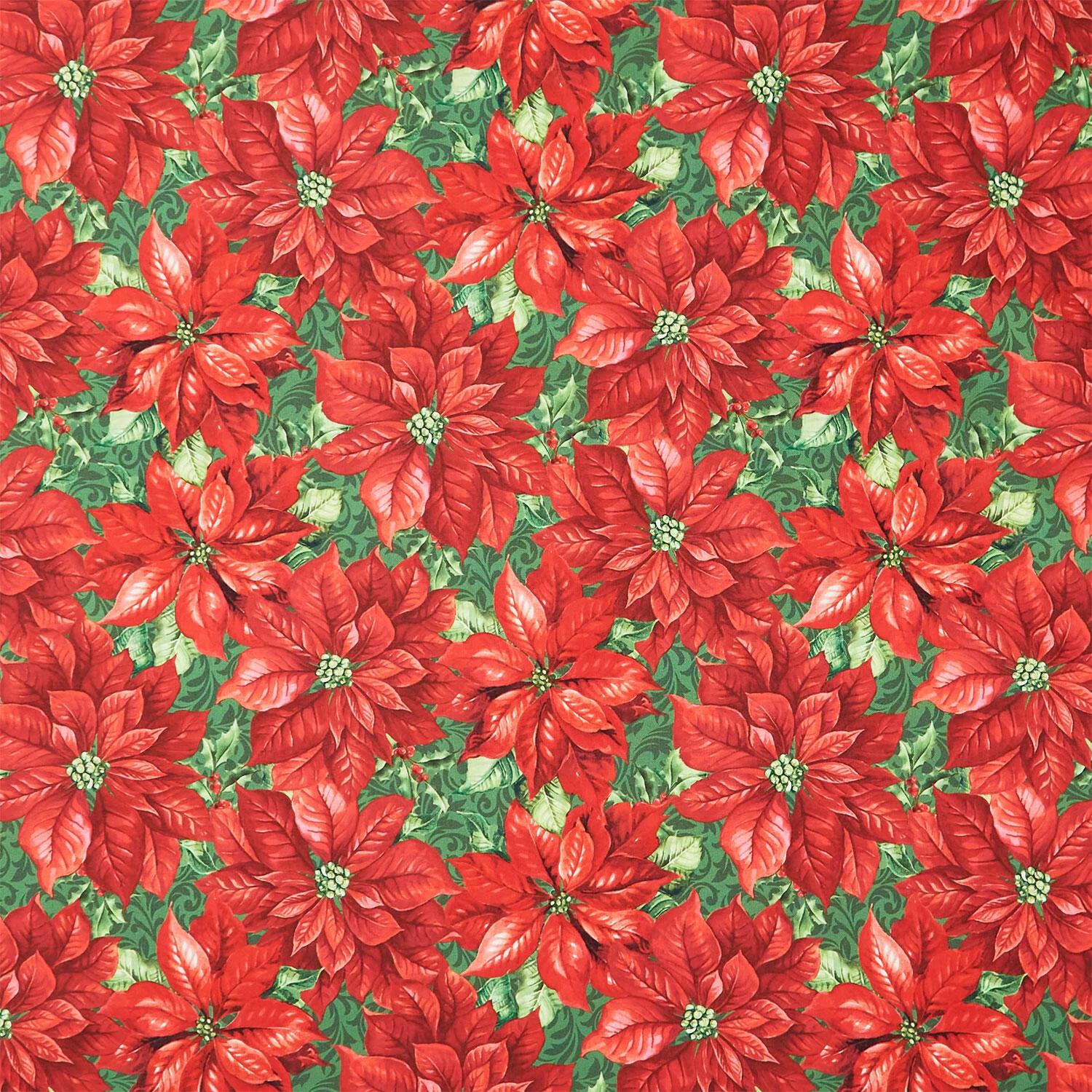 Holiday Joy - Packed Point Red Multi Yardage