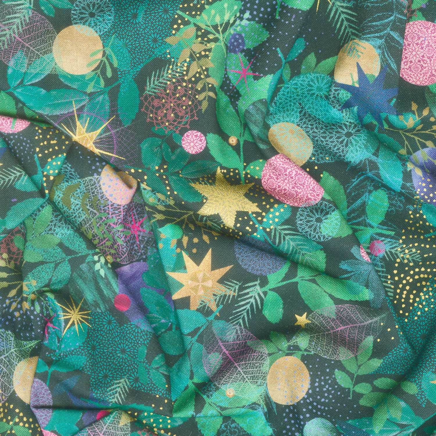 Holy Night - Branches Midnight Metallic Yardage - Image 2