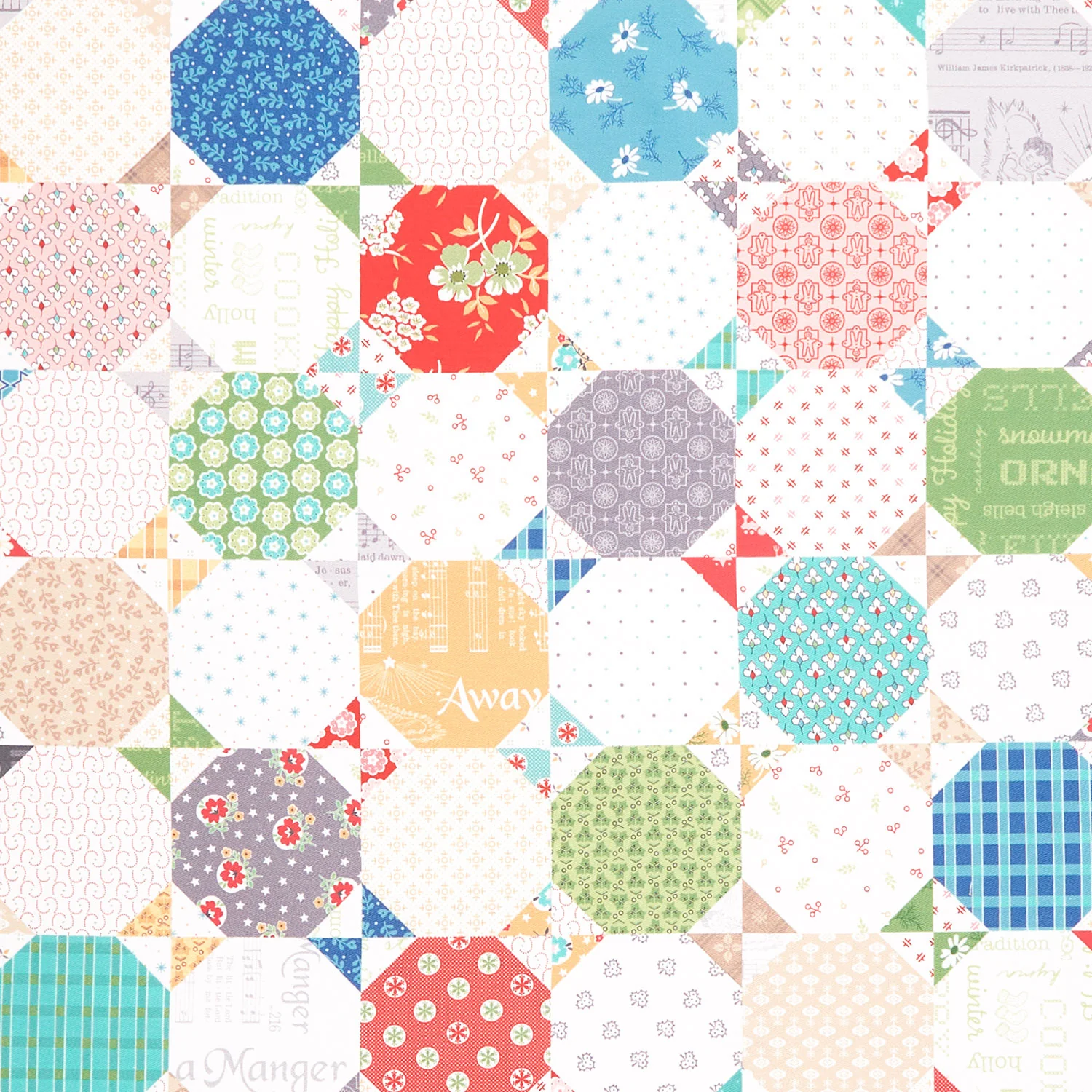 Home Town Holiday - Snowball Cheater Quilt Multi Yardage