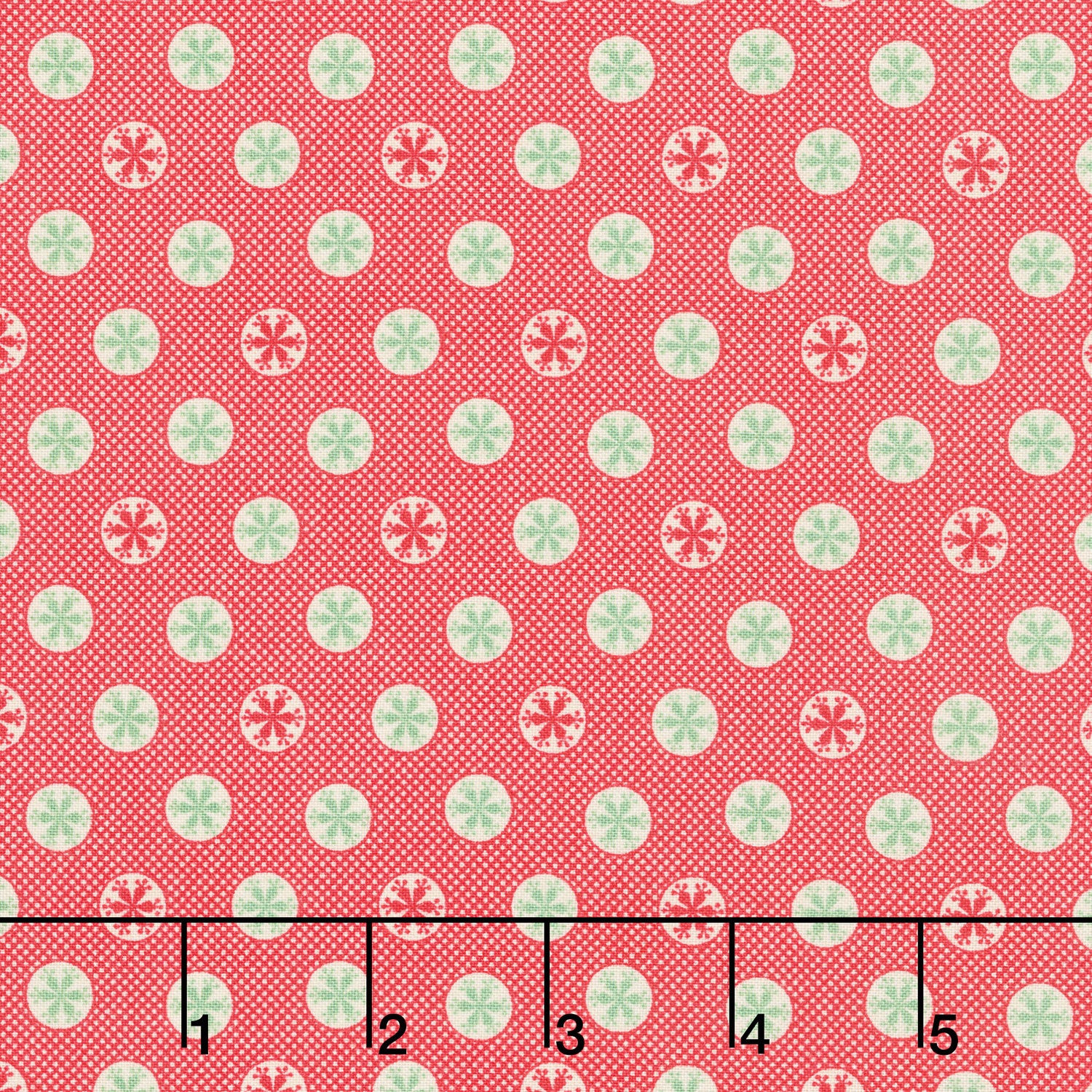 Home Town Holiday - Snowflake Riley Red Yardage