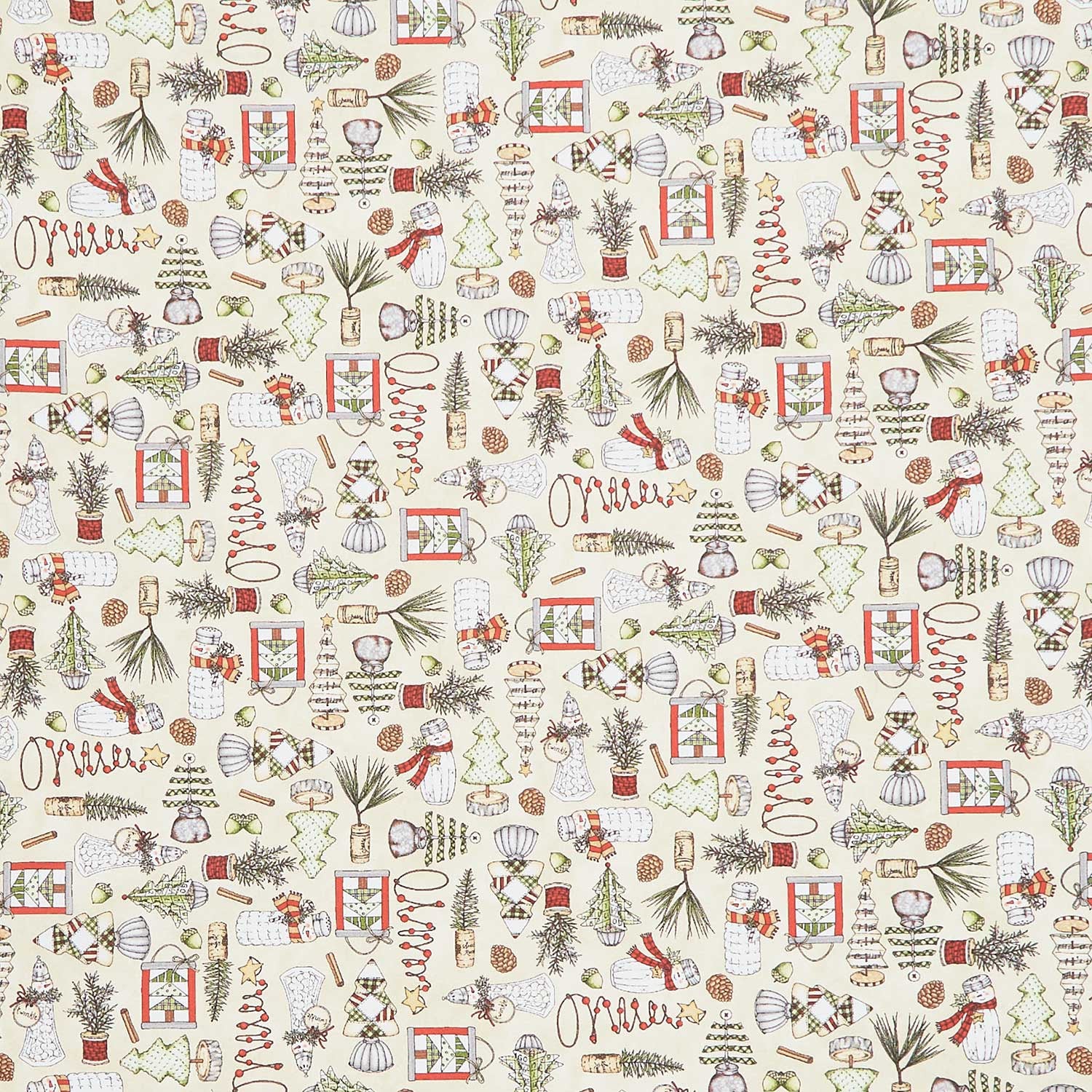 Homemade Holidays - Homemade Decorations Cream Yardage