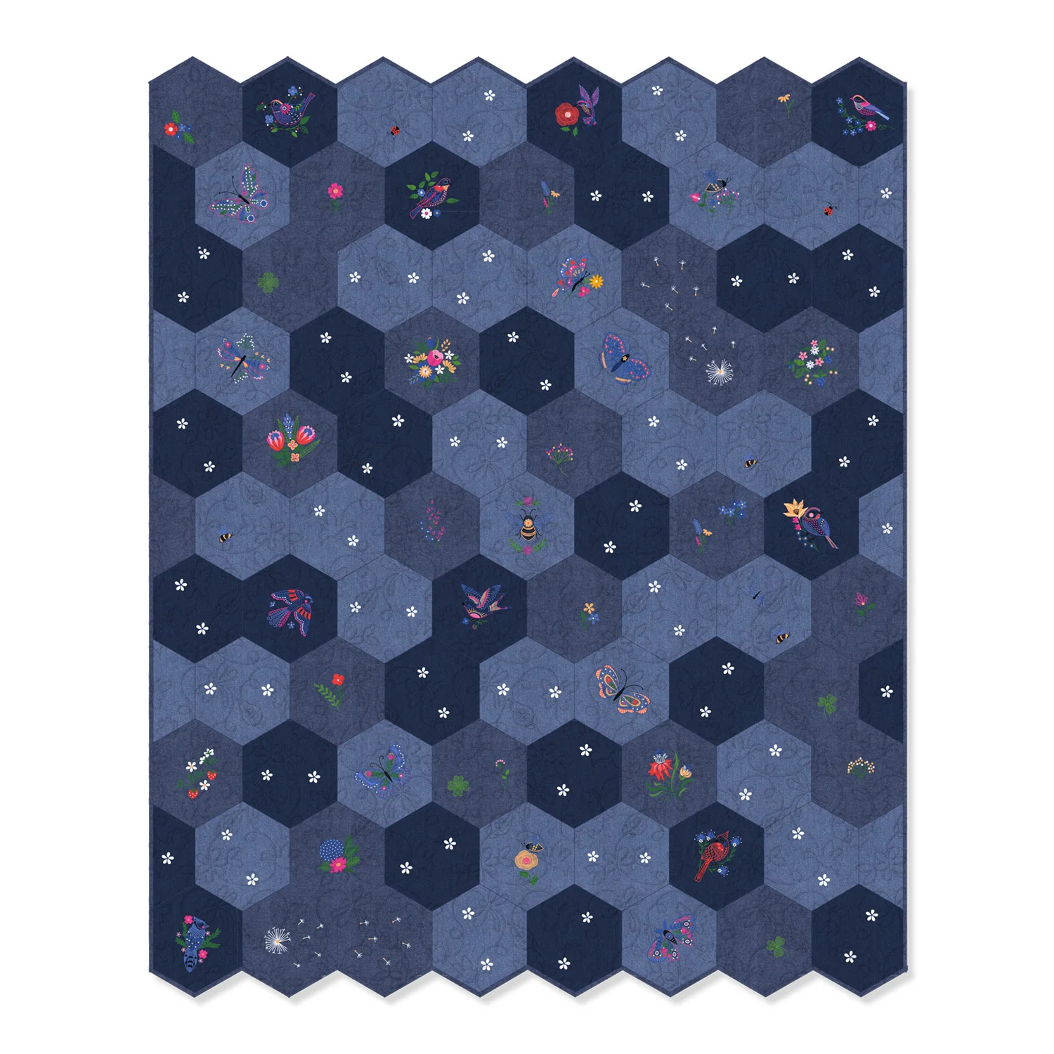 Missouri Star Honeycomb Indigo Fabric Quilt Kit - Image 8