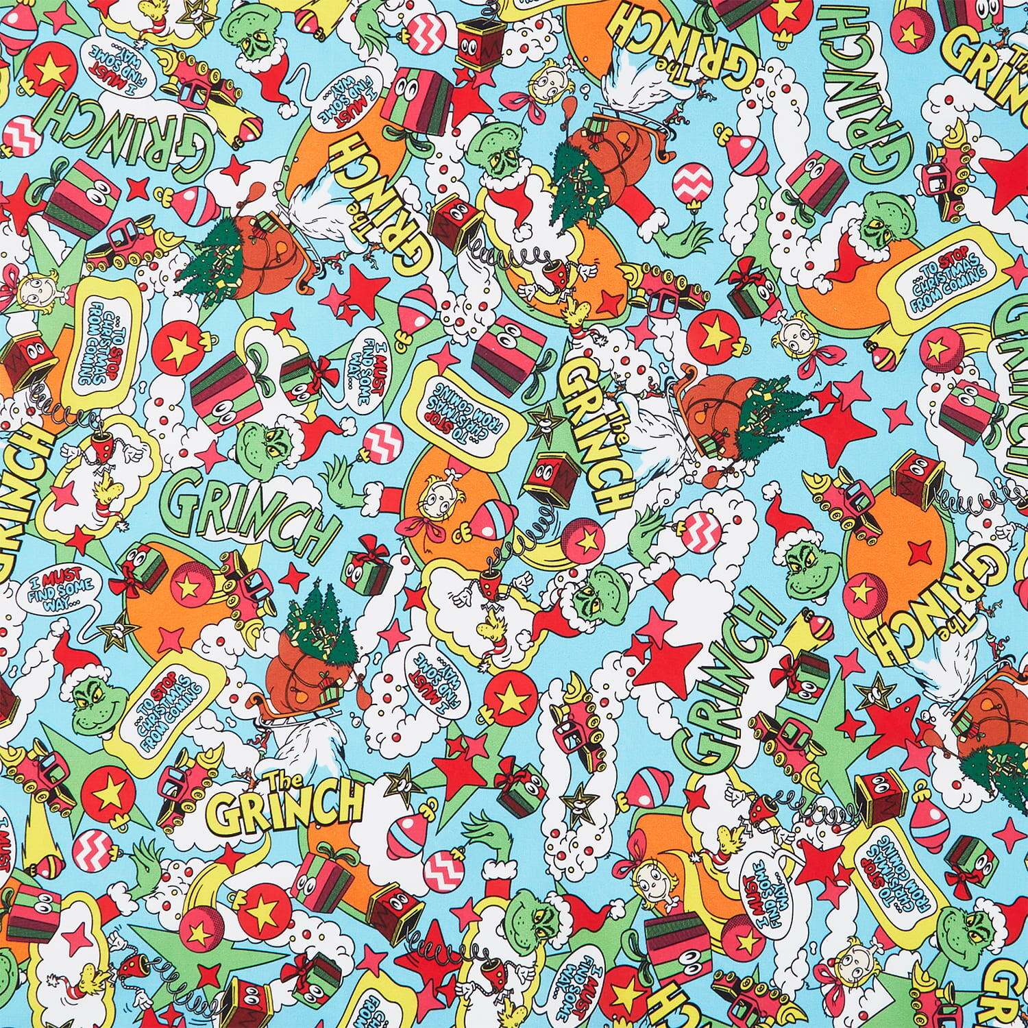 How the Grinch Stole Christmas - Comic Grinch Holiday Yardage