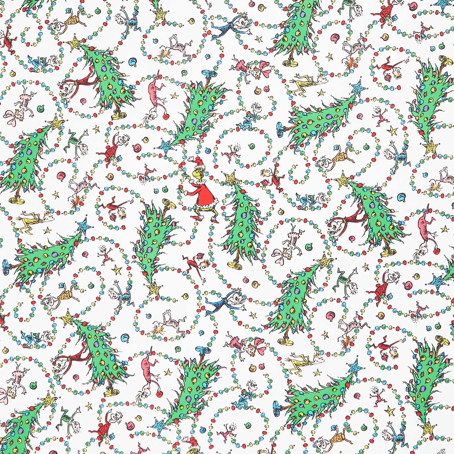 How the Grinch Stole Christmas - Tossed Trees Evergreen Yardage