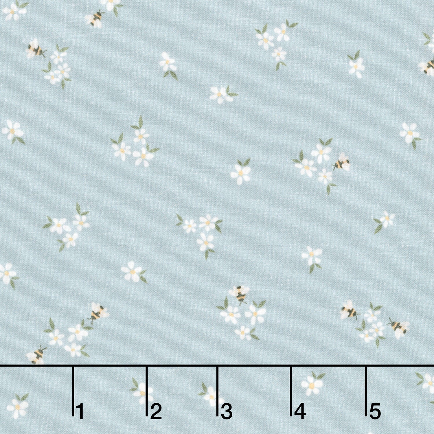 Humblebee - Tossed Daisy Blue Yardage