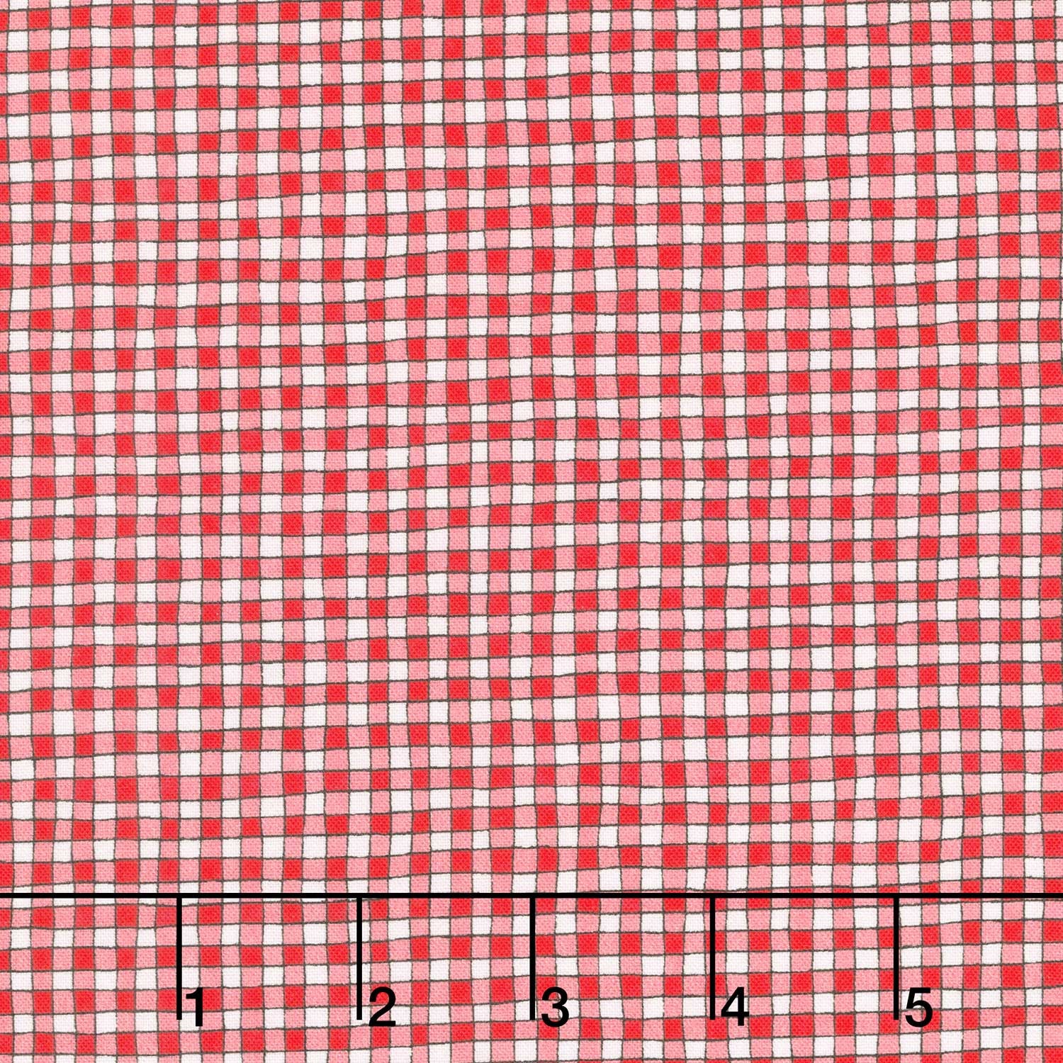 I Heart You - Gingham Red Yardage