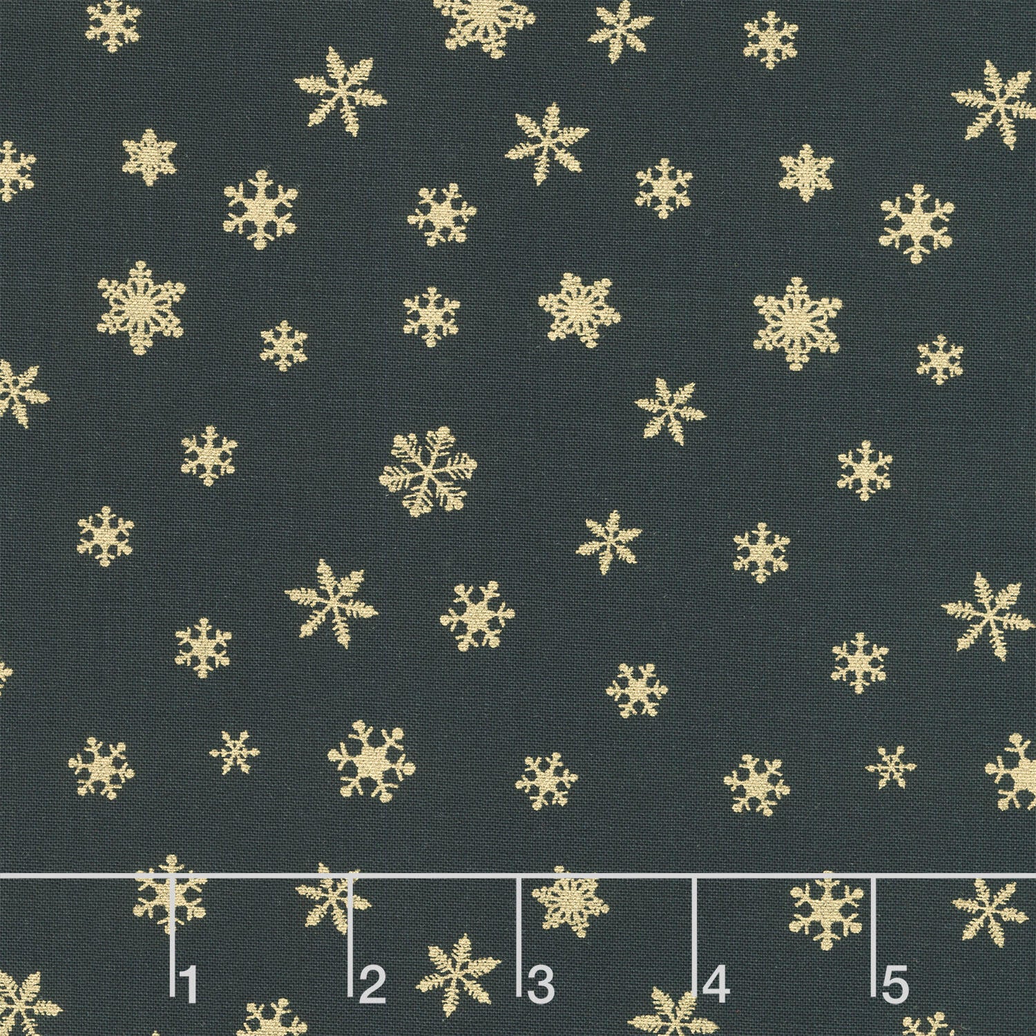 ICE - Metallic Snowflakes Black Yardage