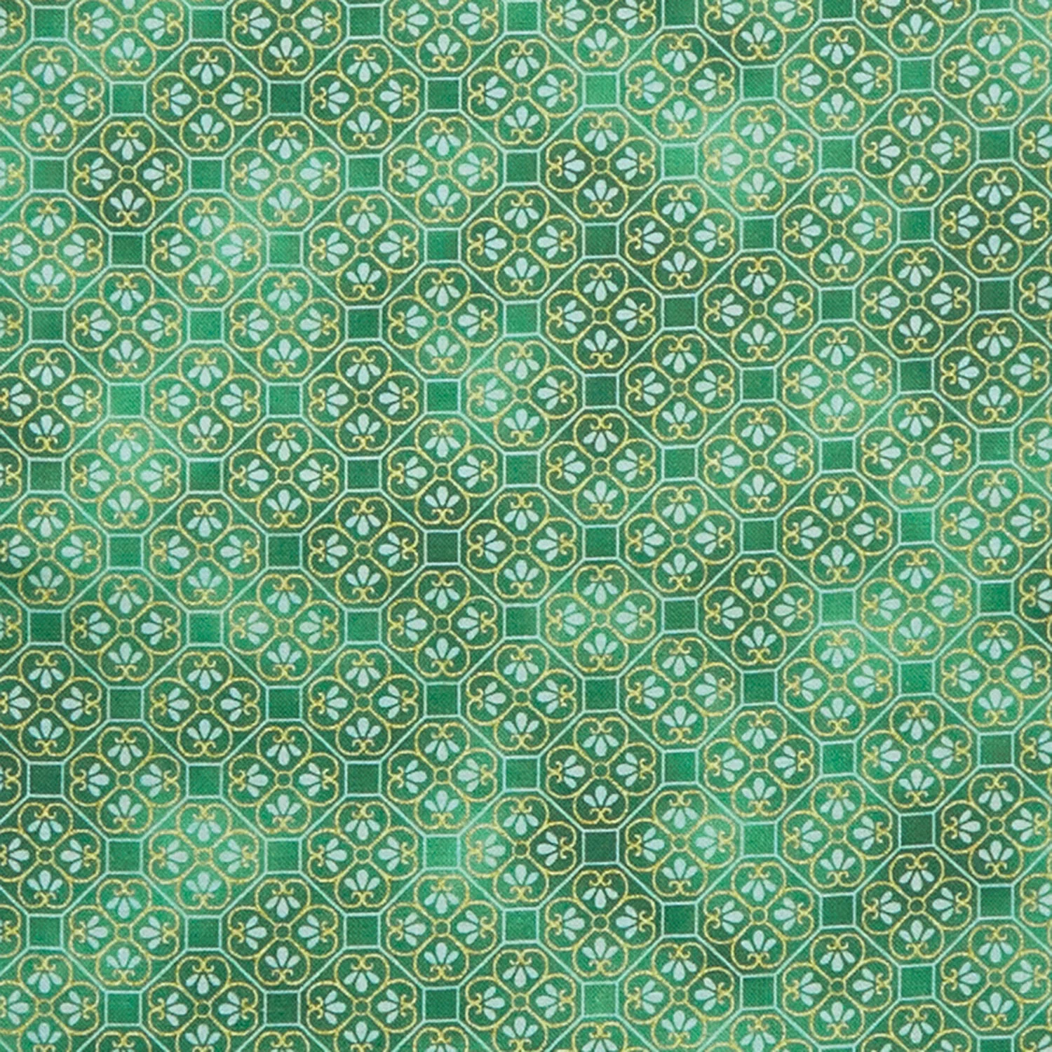 Imperial Collection - Hana Favorites Emerald Geometric 2 Yard Cut - Image 2