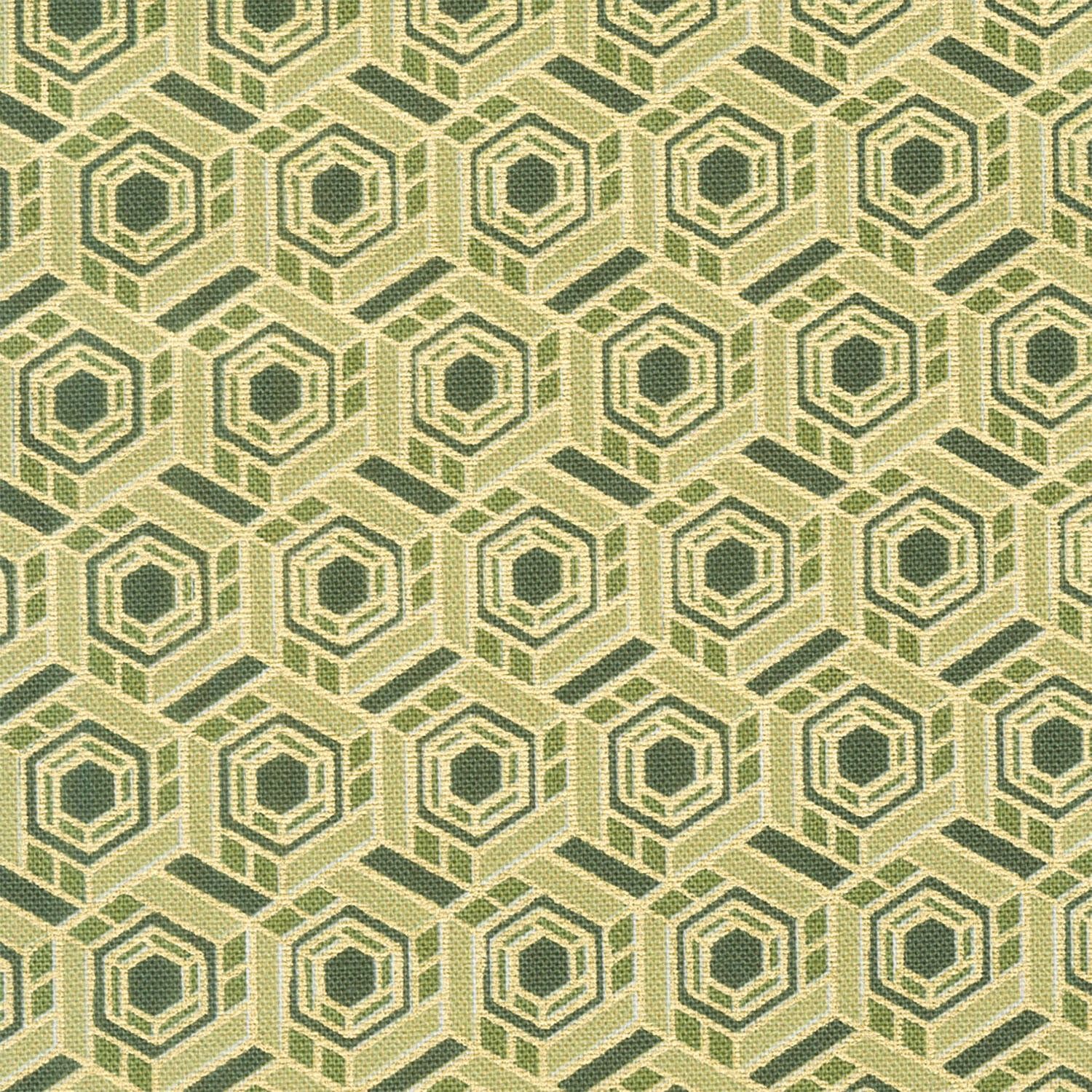 Imperial Collections - Graceful Cranes Geo Lattice Jade Metallic Yardage - Image 2