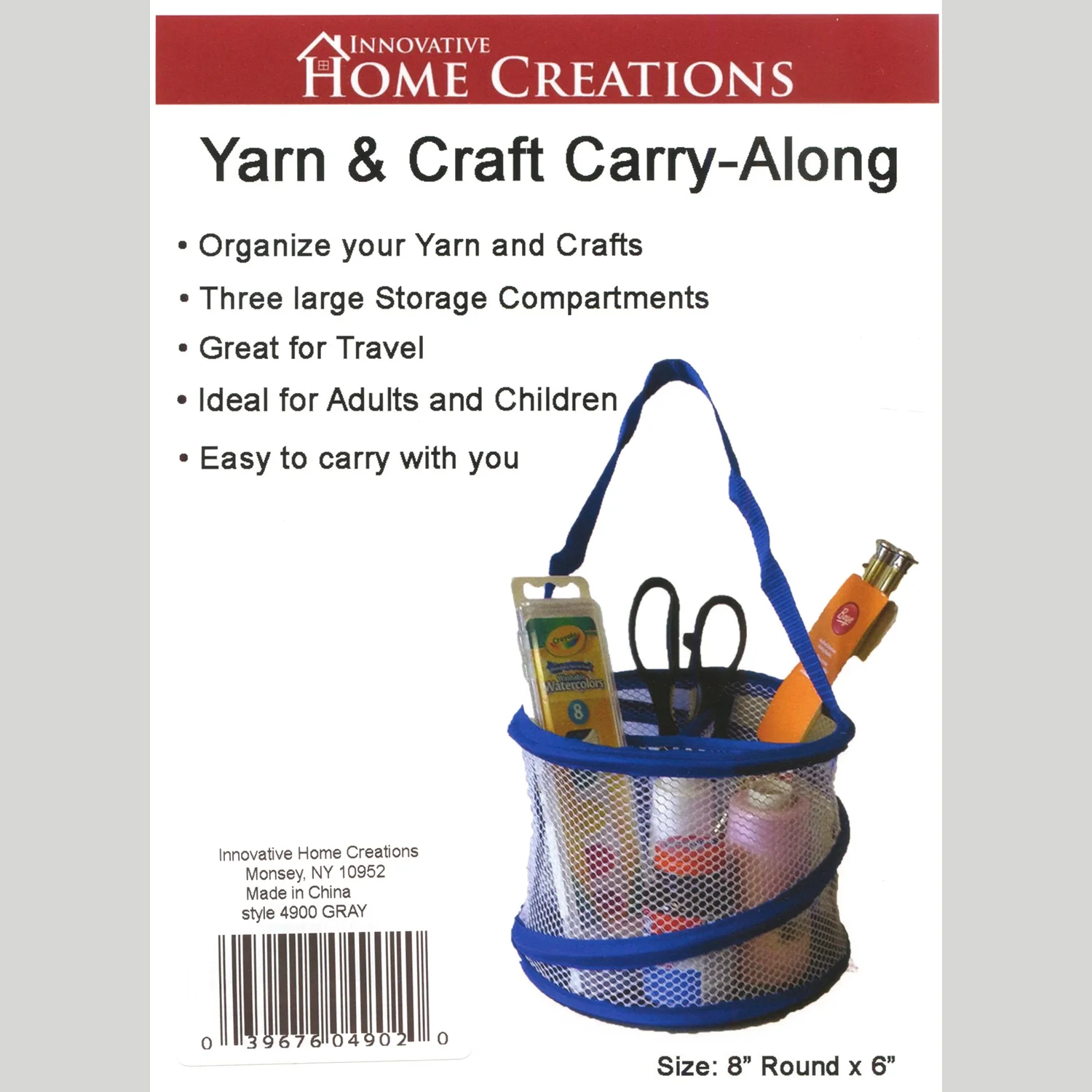 Innovative Home Creations Yarn & Craft Carry Along - Grey - Image 3