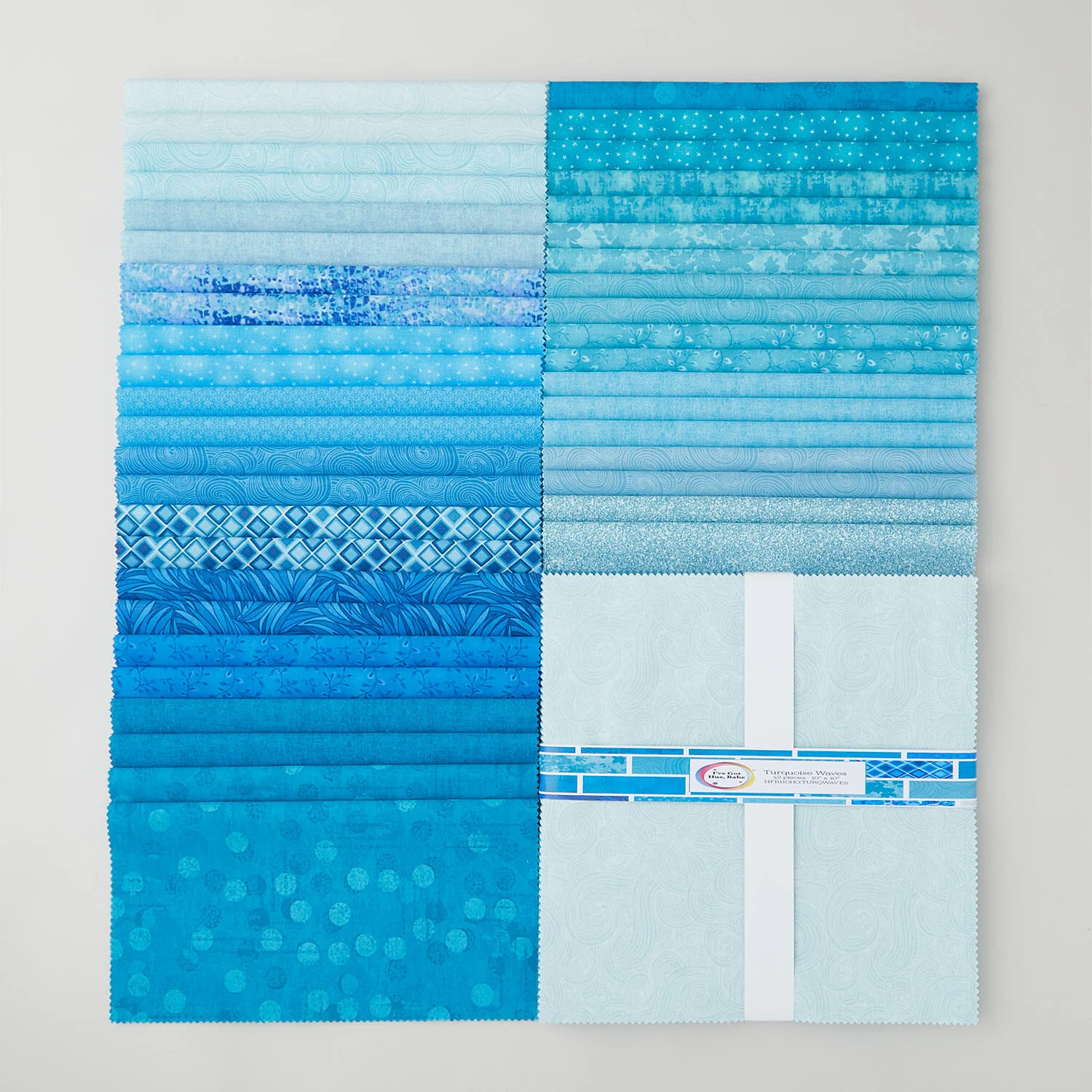 I've Got Hue, Babe Turquoise Waves 10" Squares