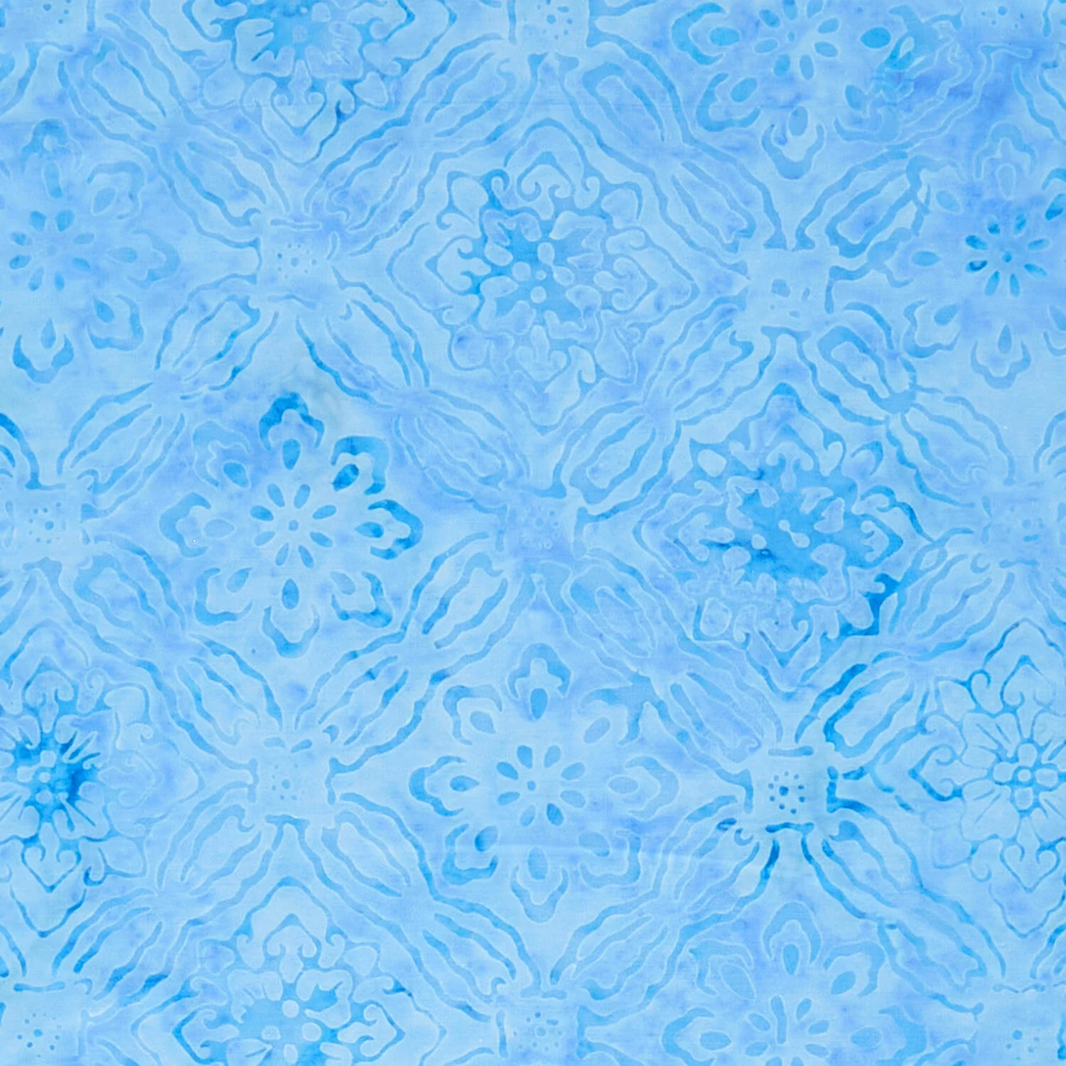 Java Batiks - Cerulean Tile Blue 3 Yard Cut - Image 2