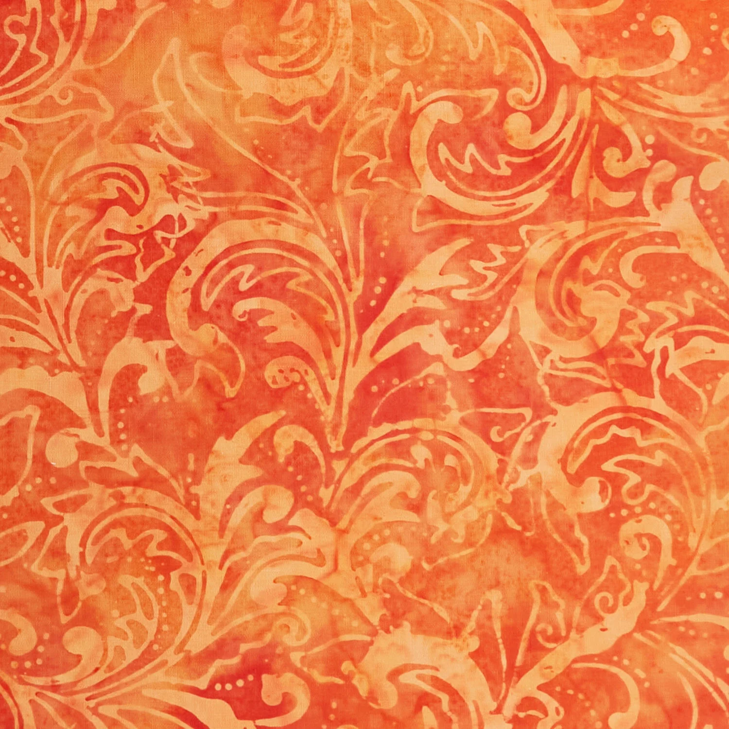 Java Batiks - Orange Scroll Orange 2 Yard Cut - Image 2