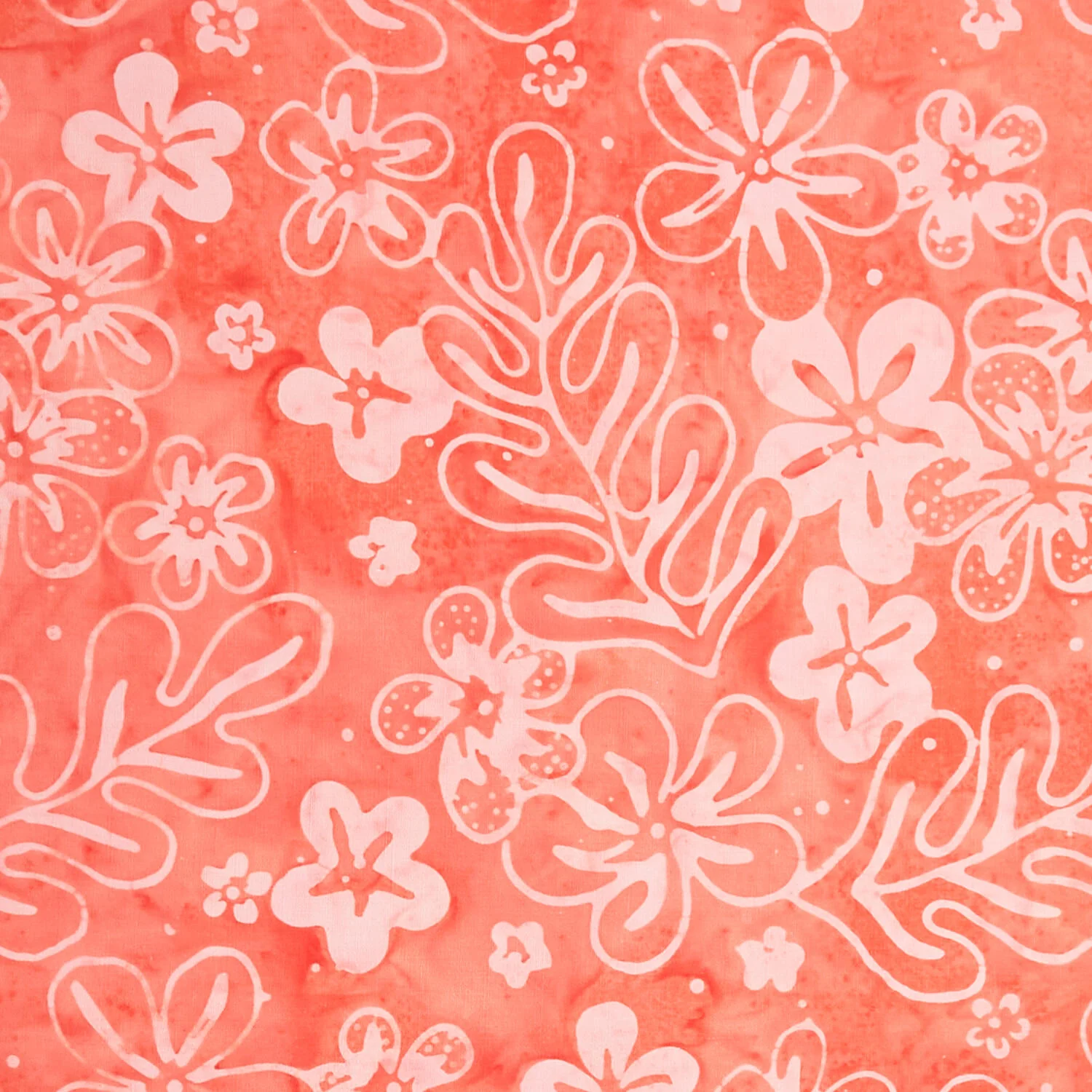 Java Batiks - Persimmon Floral Orange 3 Yard Cut - Image 2