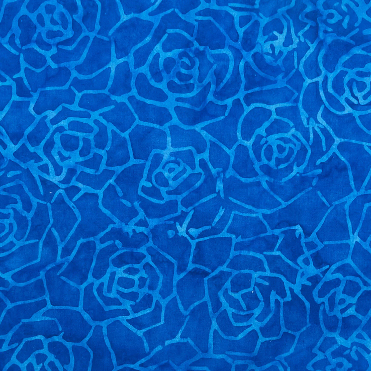 Java Batiks - Sapphire Roses Blue 3 Yard Cut - Image 2