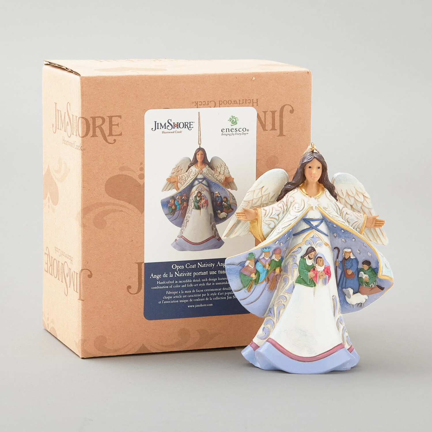Jim Shore Heartwood Creek Angel Nativity Scene Coat Ornament - Image 2