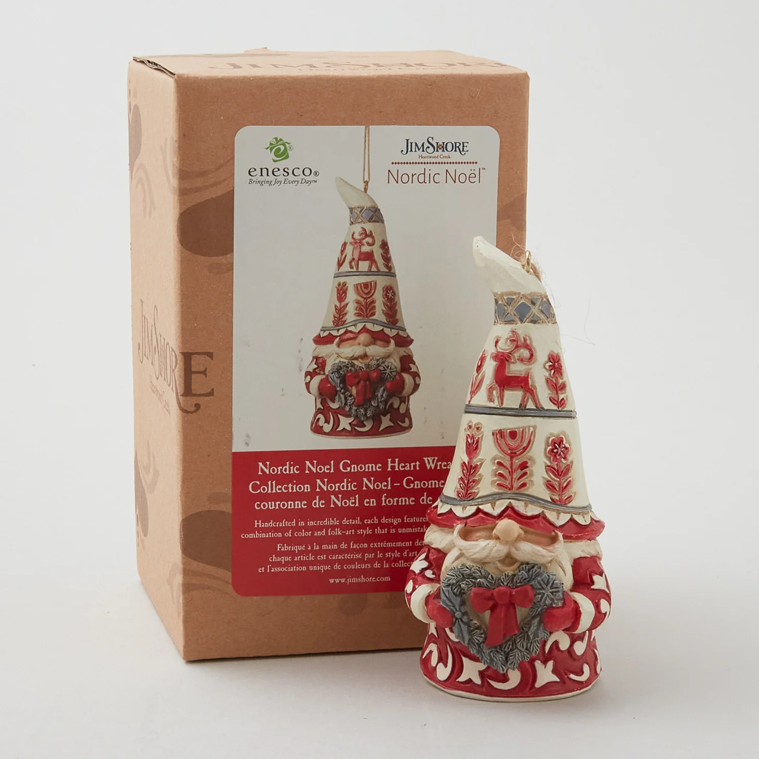 Jim Shore Heartwood Creek Nordic Noel Gnome with Heart Ornament - Image 2