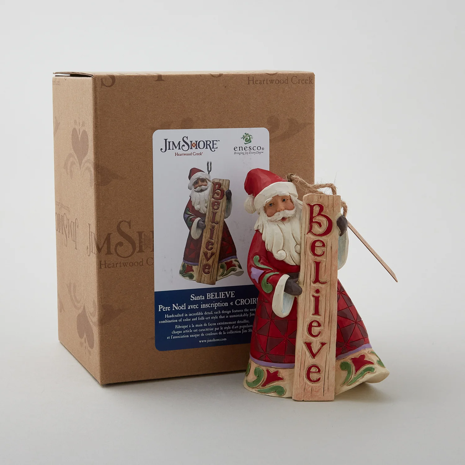 Jim Shore Heartwood Creek Santa with Porch Board Sign Ornament - Image 2