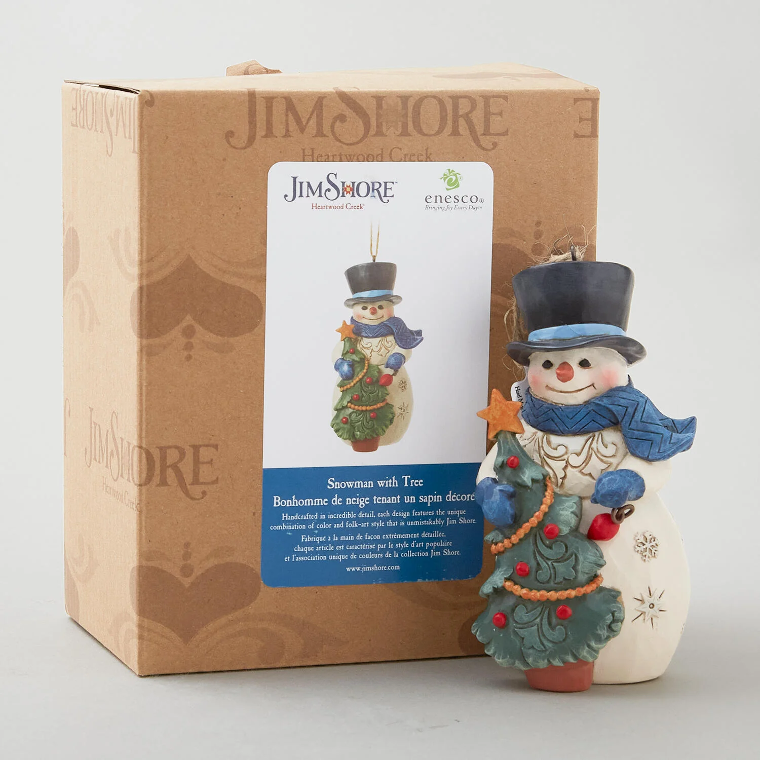 Jim Shore Heartwood Creek Snowman with Tree Ornament - Image 2