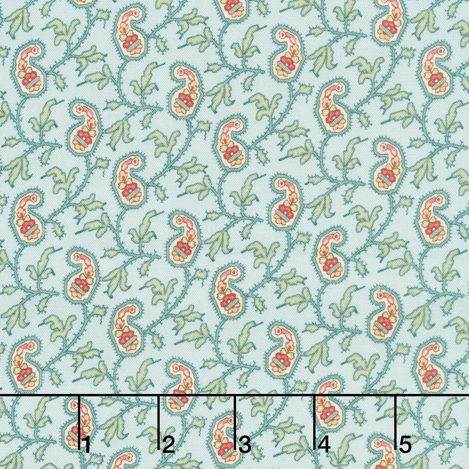 Jingle Bell - Paisley Vine Vintage Blue Yardage