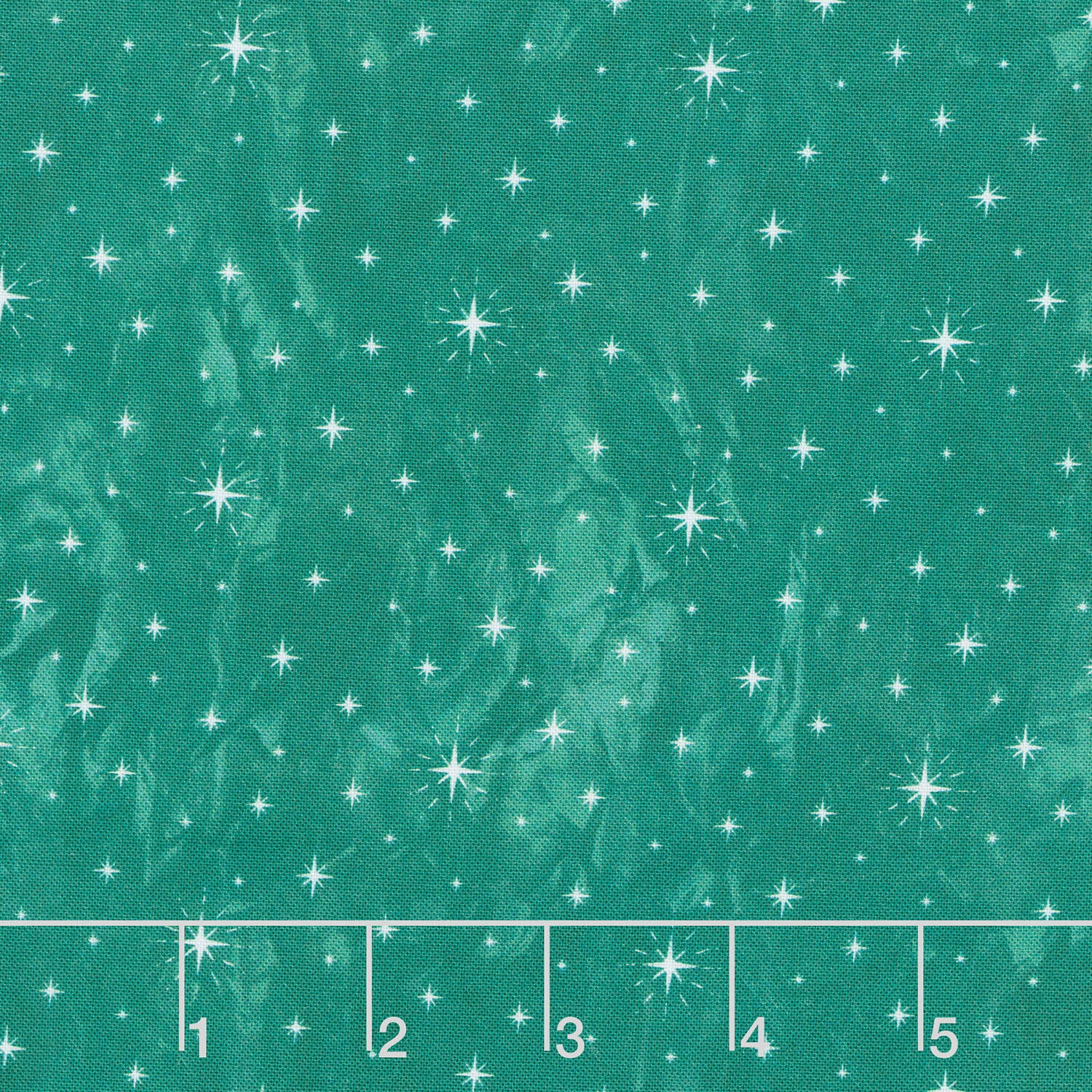 Jolly Christmas - Twinkle Stars Green Cotton Yardage