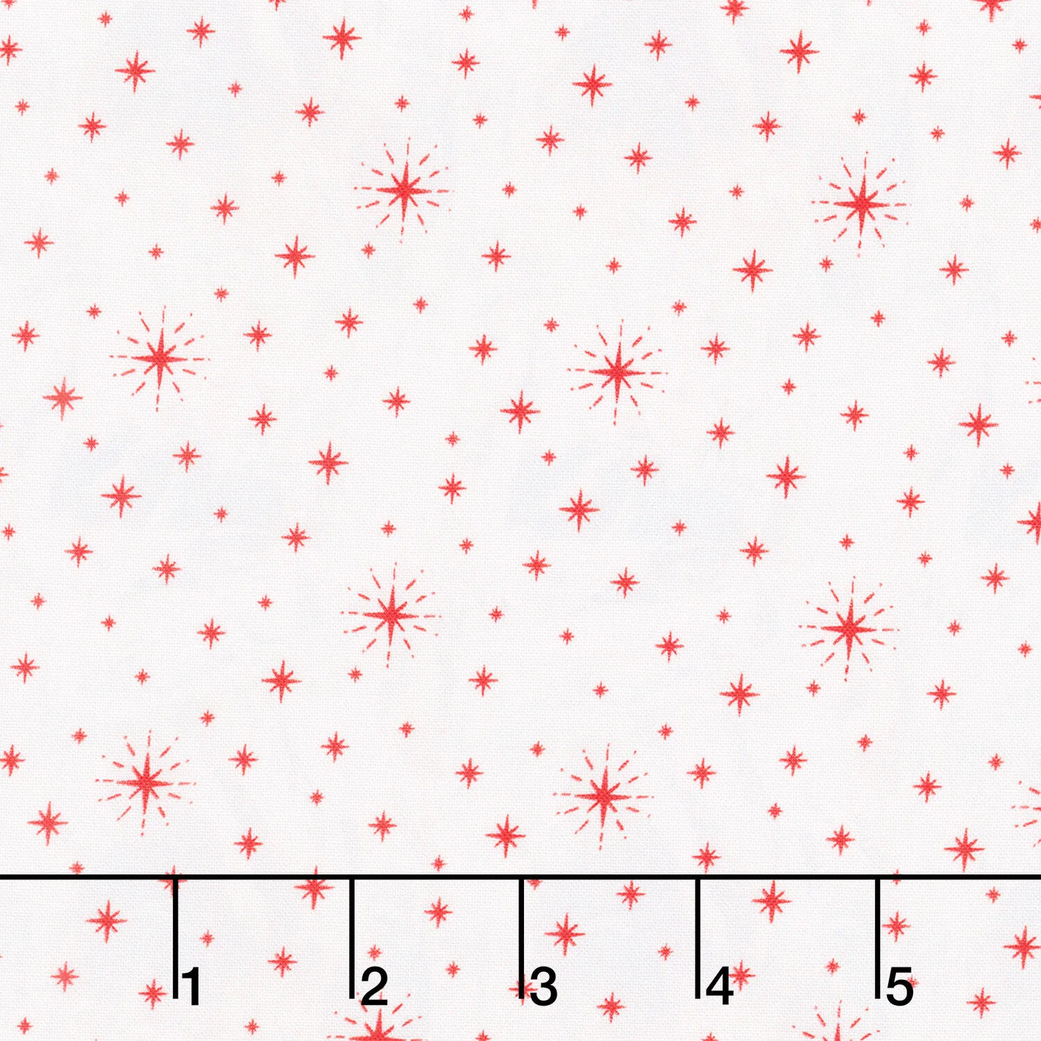 Jolly Christmas - Twinkle Stars Ivory/Red Cotton Yardage