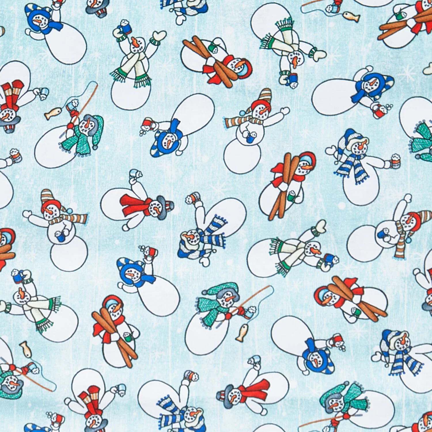 Jolly Lane - Snowmen Aqua Dream 2 Yard Cut - Image 2