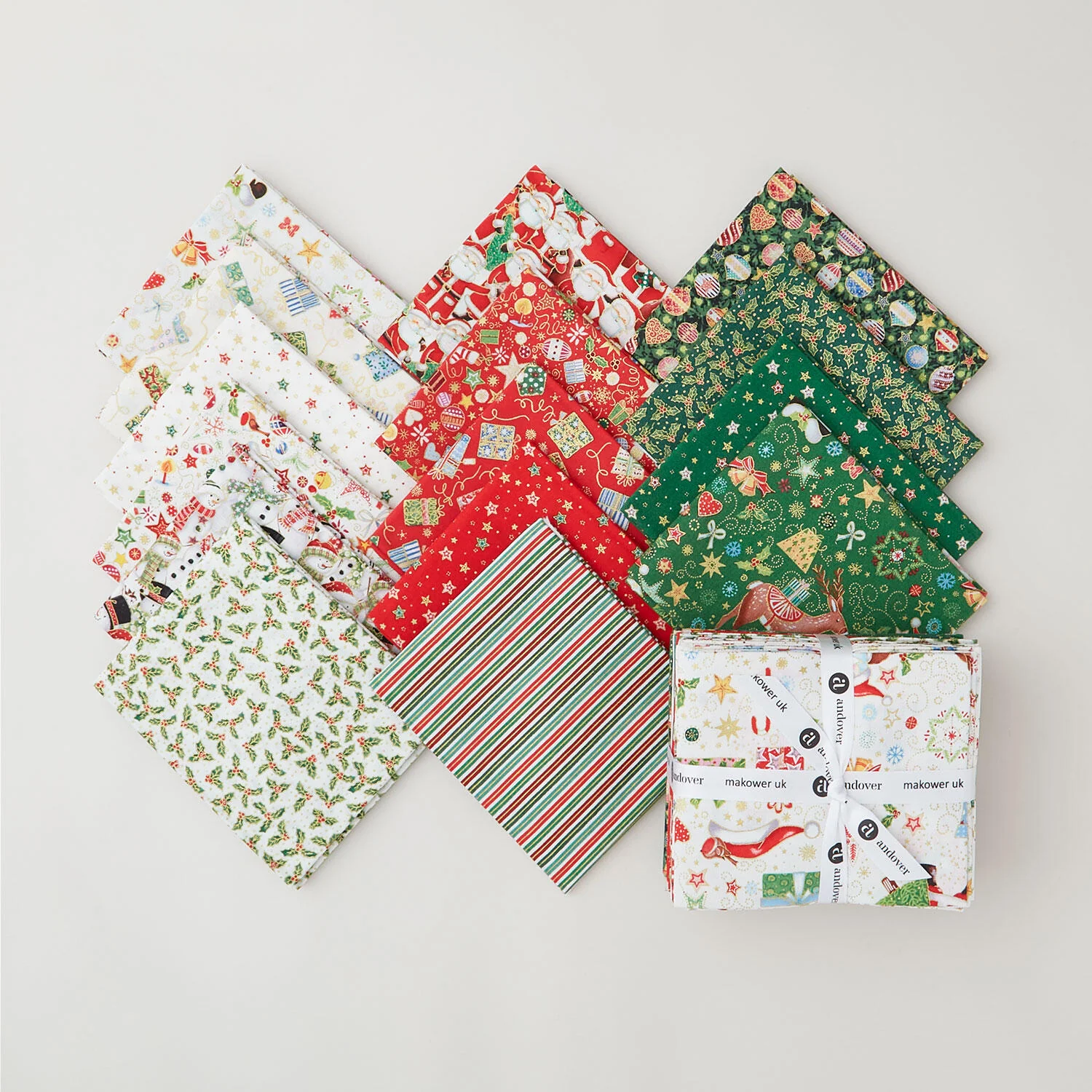 Jolly St Nick Metallic Fat Quarter Bundle