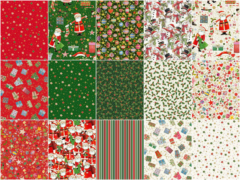 Jolly St Nick Metallic Fat Quarter Bundle - Image 3