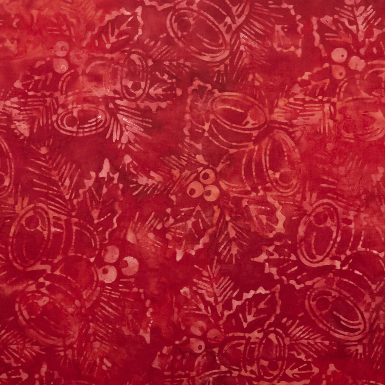 Joyful Holidays Batiks Favorites - Crimson Bells 2 Yard Cut - Image 2